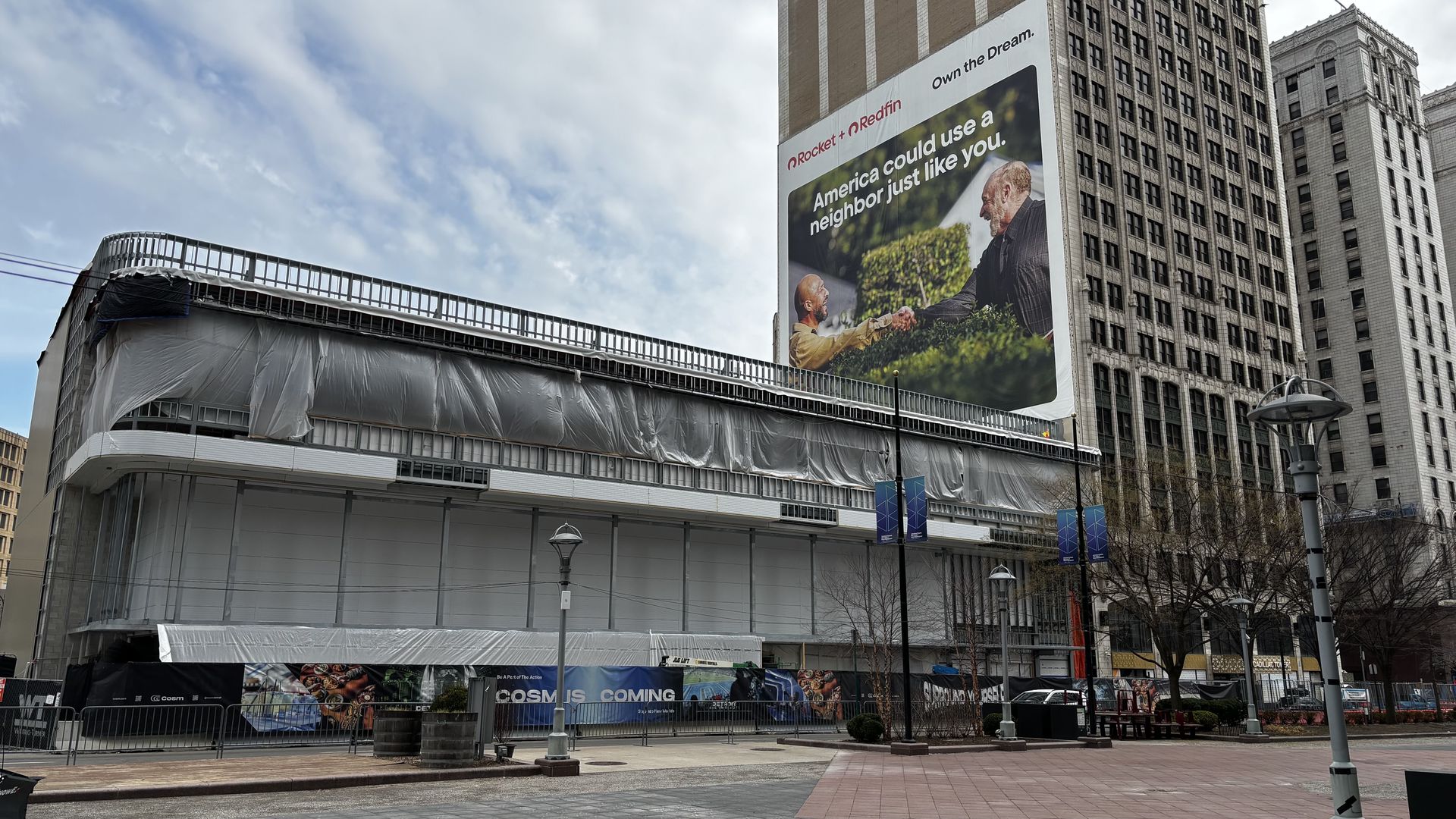The Cosm Detroit construction site as seen in March 2026.
