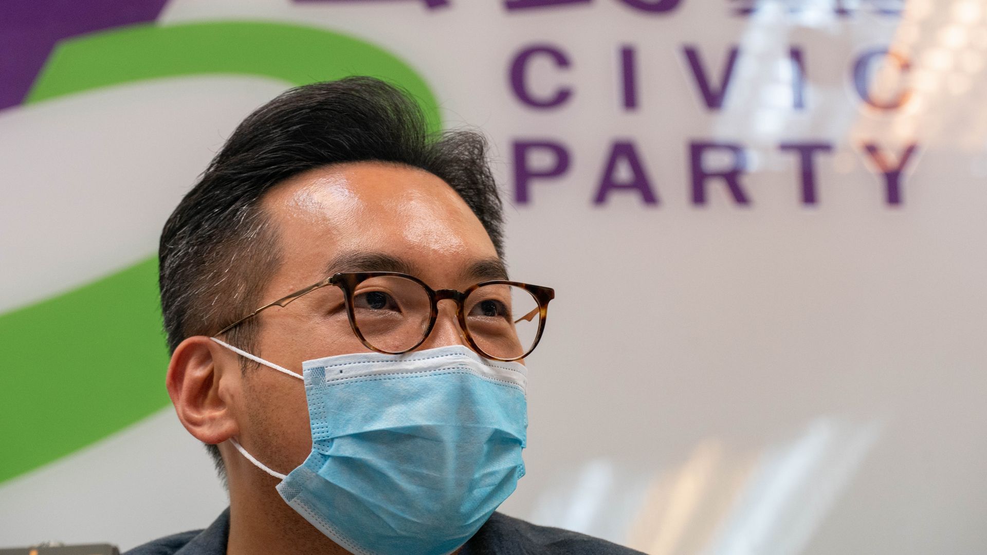 Barrister and politician Alvin Yeung Ngok-kiu speaks during a press conference on July 30, 2020 in Hong Kong