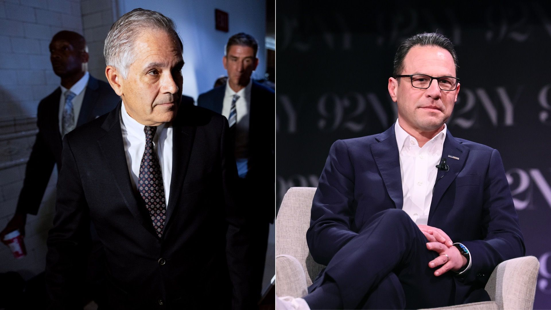Left to right: Philly District Attorney Larry Krasner and Gov. Josh Shapiro