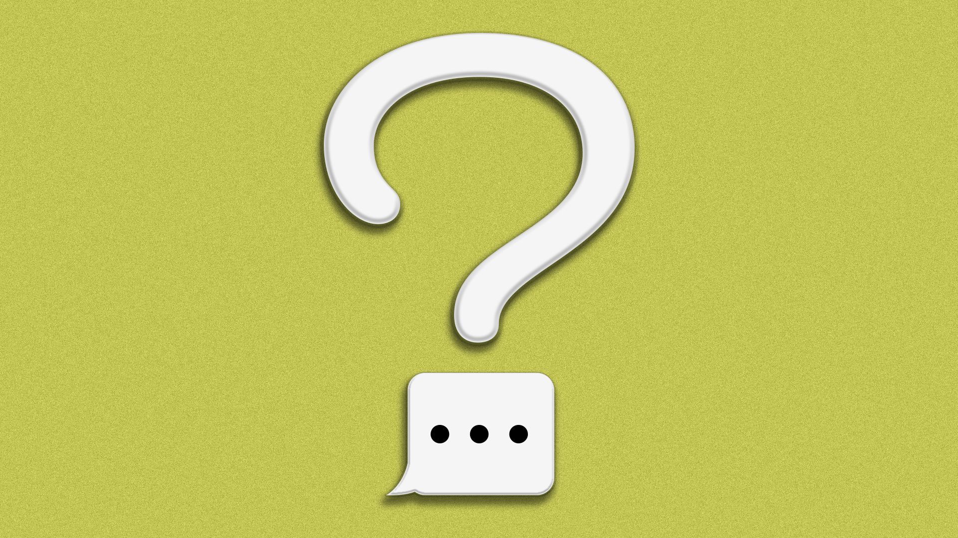 Illustration of a question mark with a text bubble.