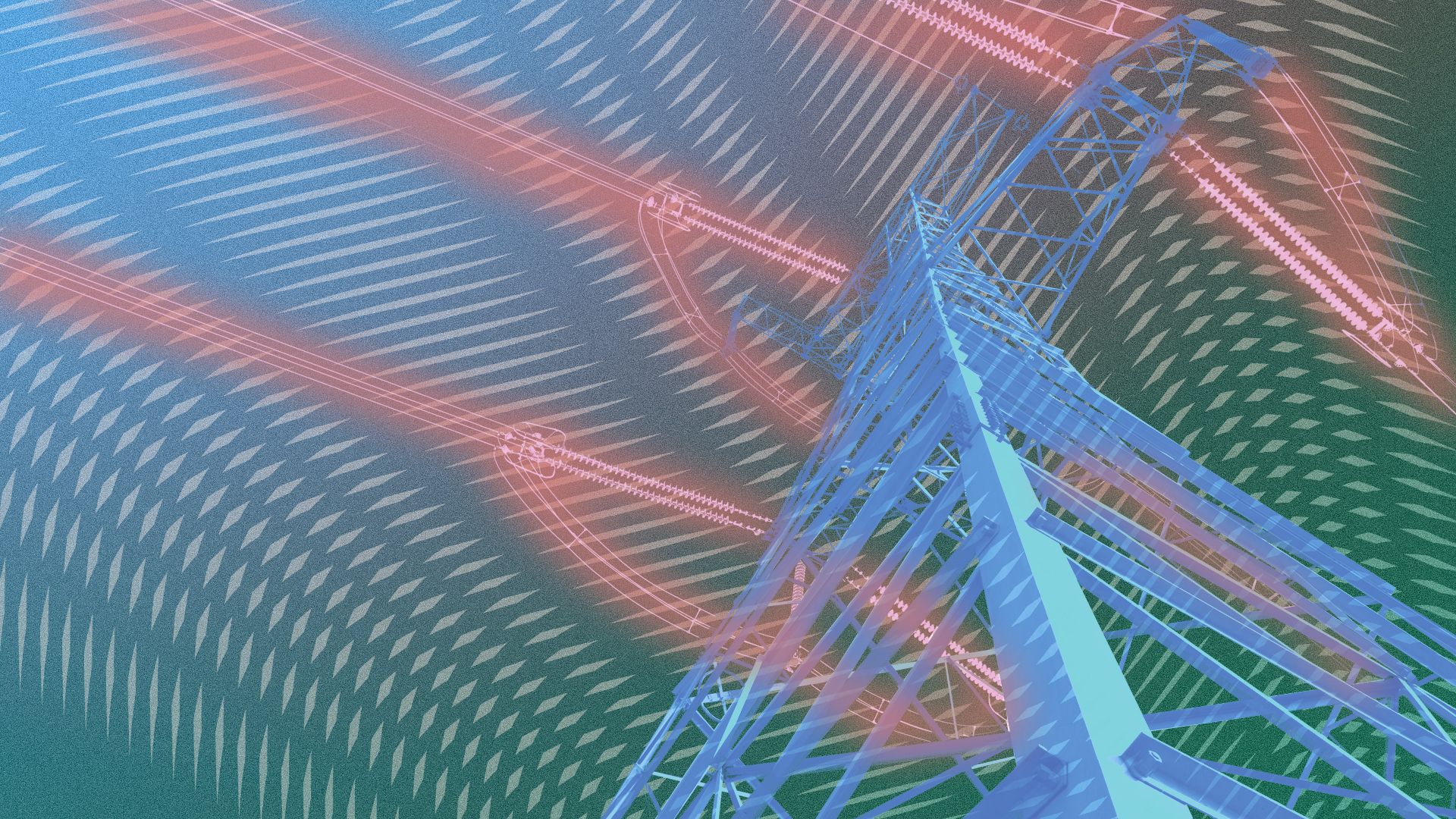 Illustration of a power line against an abstract vector background