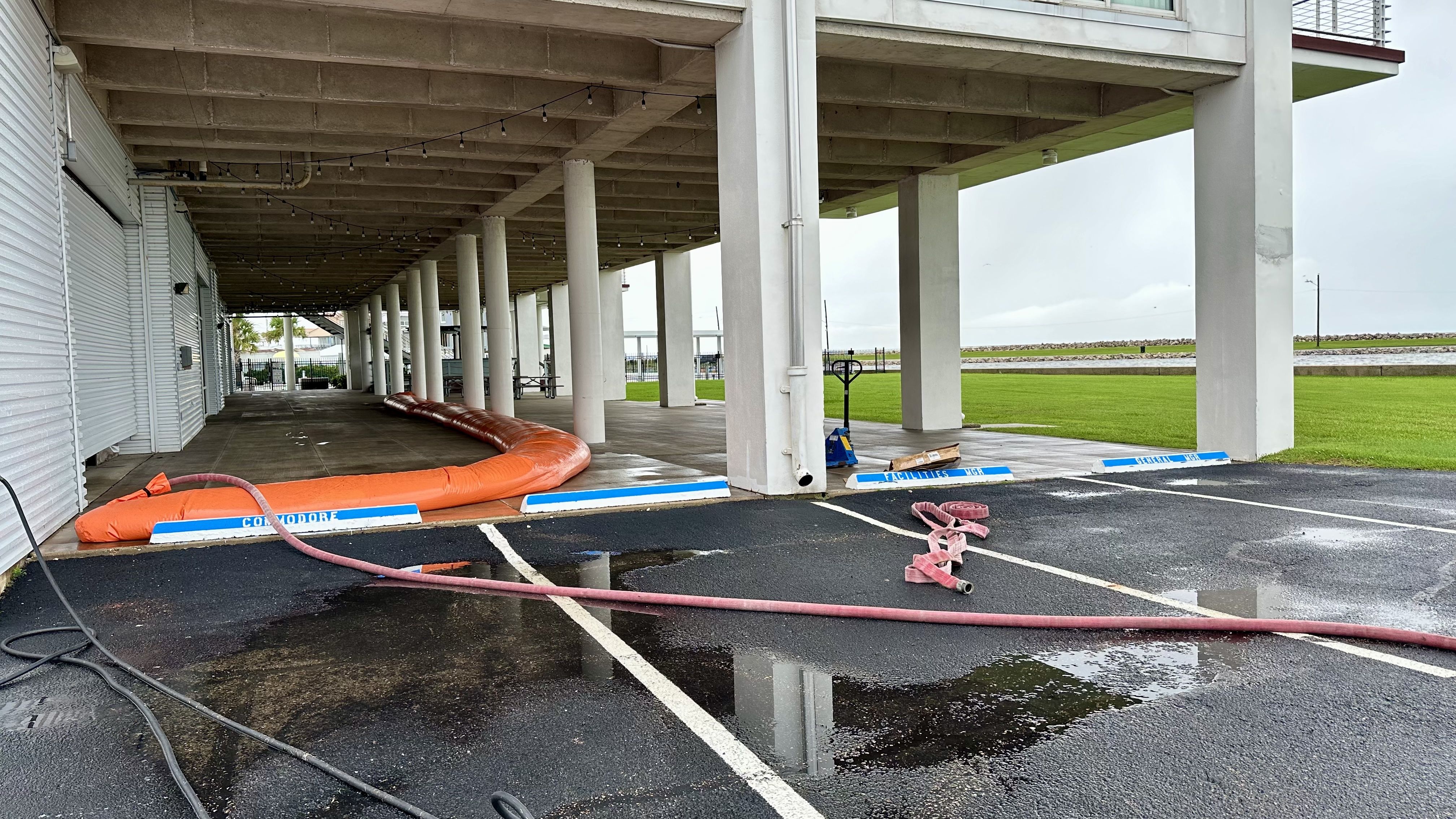 Image shows a barrier for storm surge.