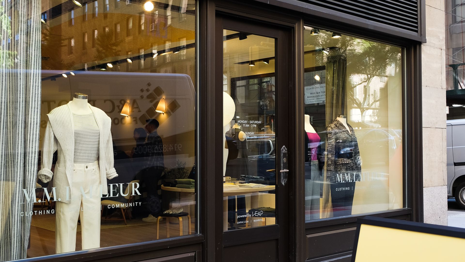 A store front for women's apparel brand M.M. LaFleur.