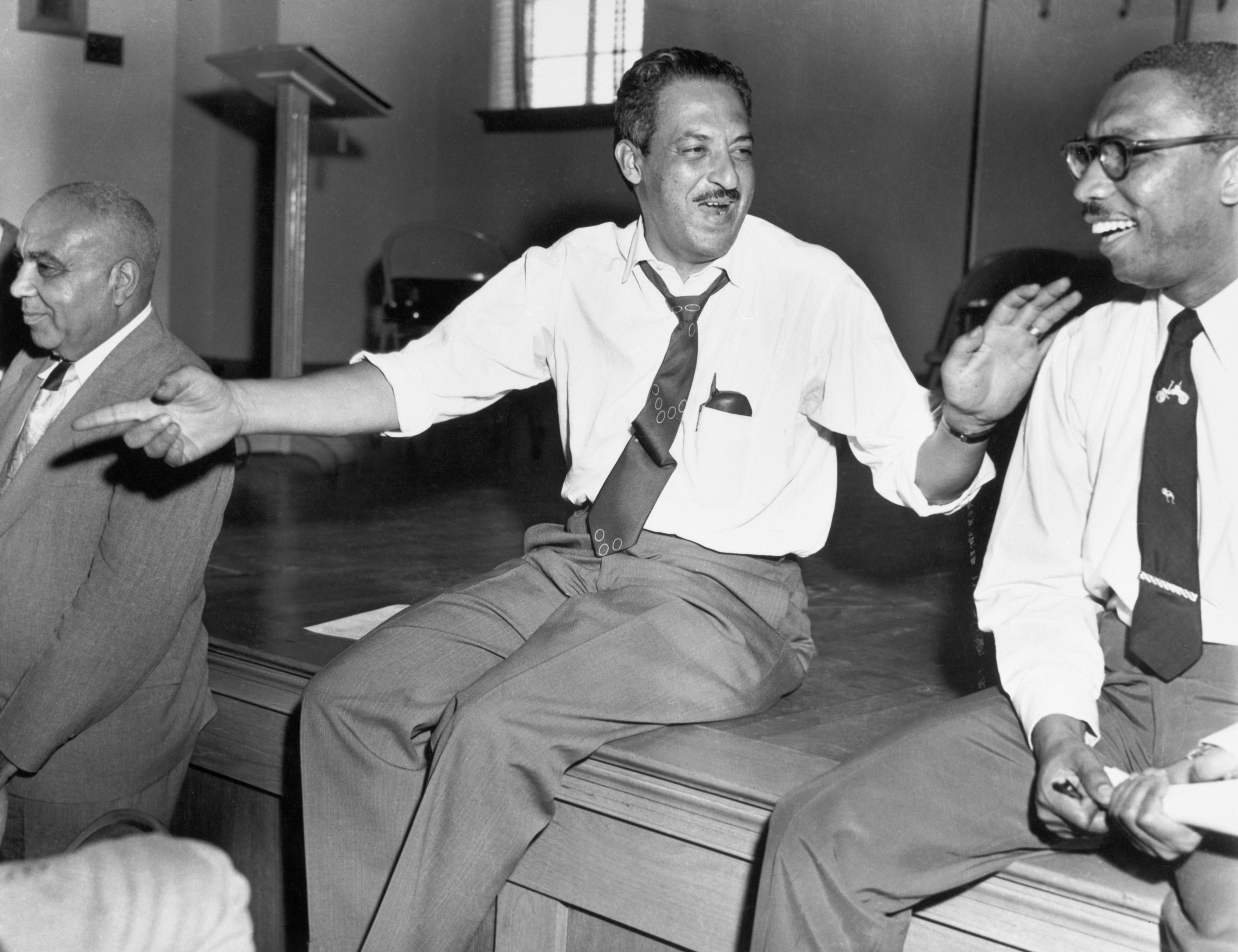 (Original Caption) Atlanta, GA: Photo of Thurgood Marshall, chief attorney for NAACP, at NAACP regional meeting in Atlanta.