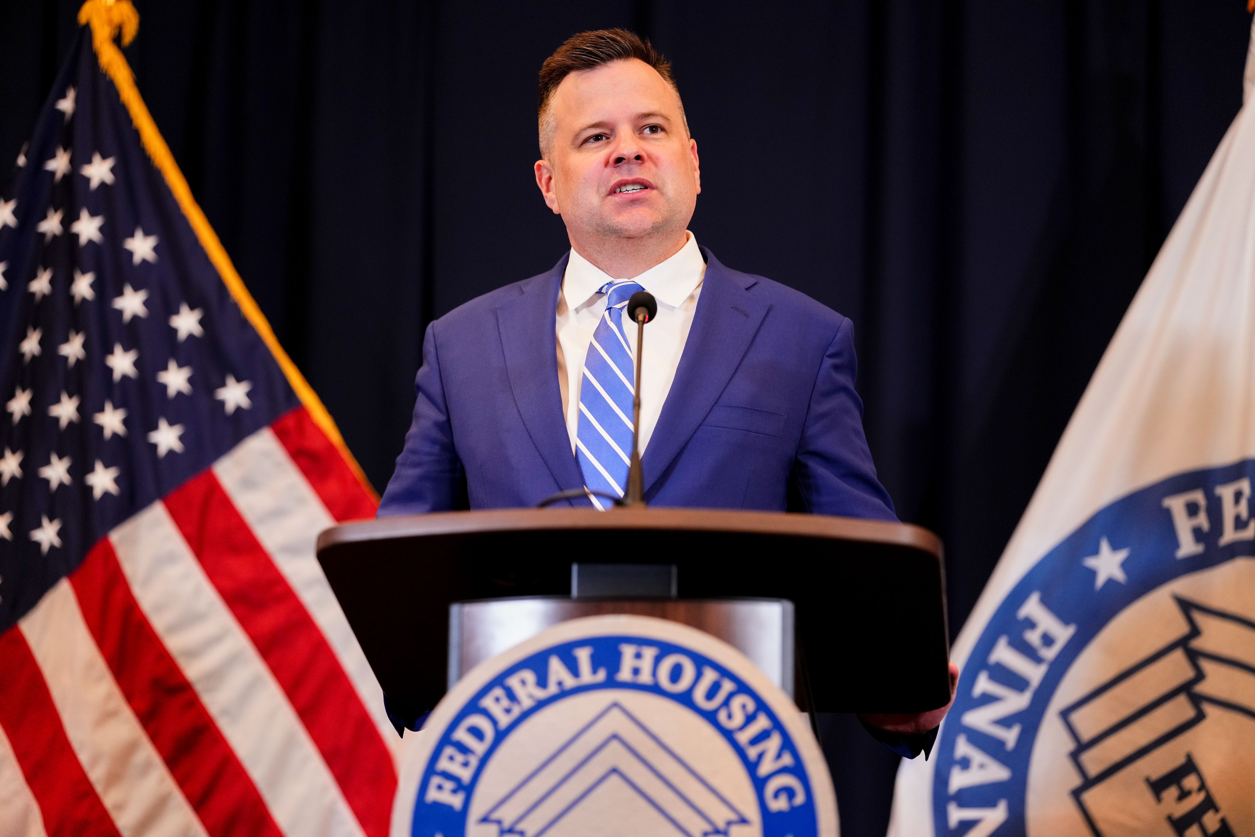 Bill Pulte at a Federal Housing Finance Association press conference on April 22. Photo: Eric Lee/Bloomberg via Getty Images