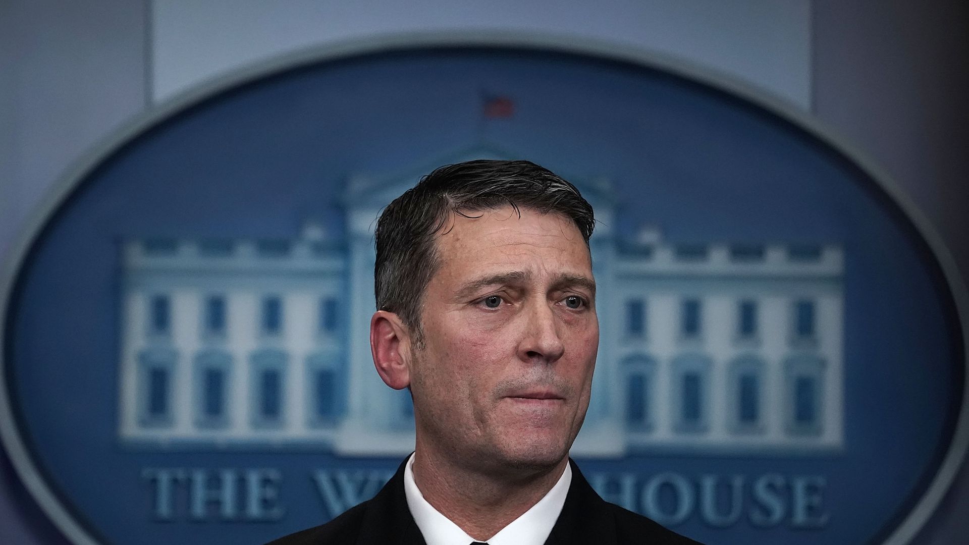 Ronny Jackson speaking to press