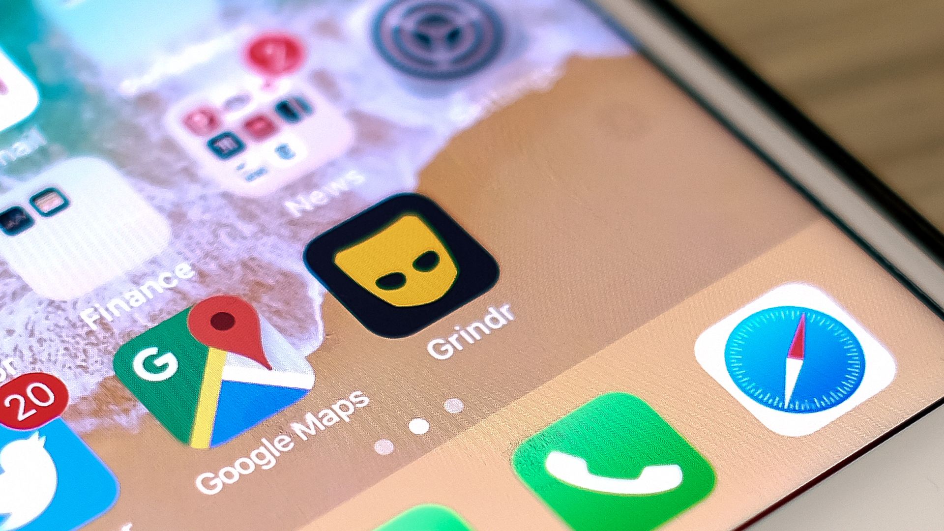 The Grindr app on a mobile phone