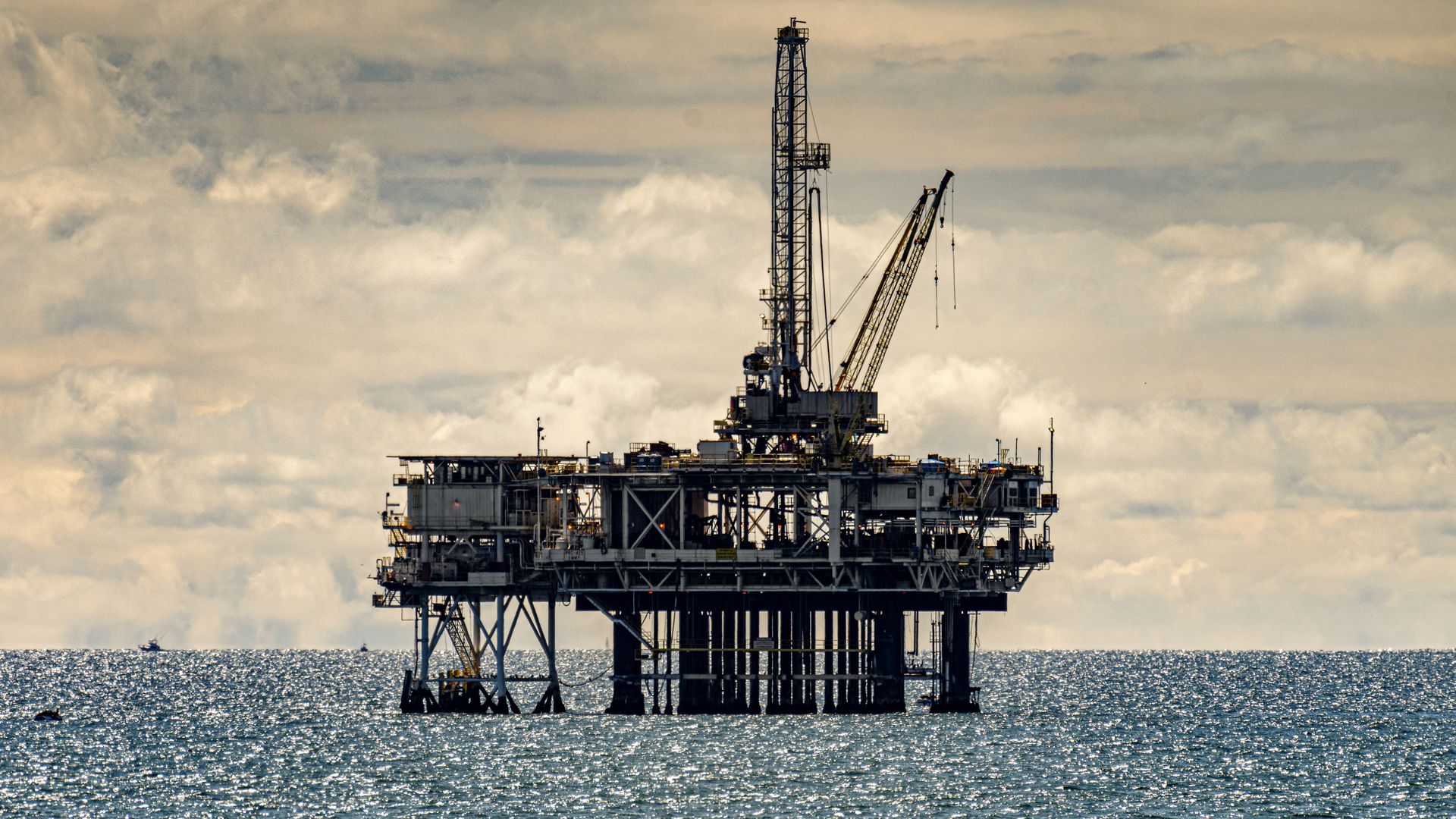 An off-shore oil platform in California. Photo: Omar Marques/SOPA Images/LightRocket via Getty Images
