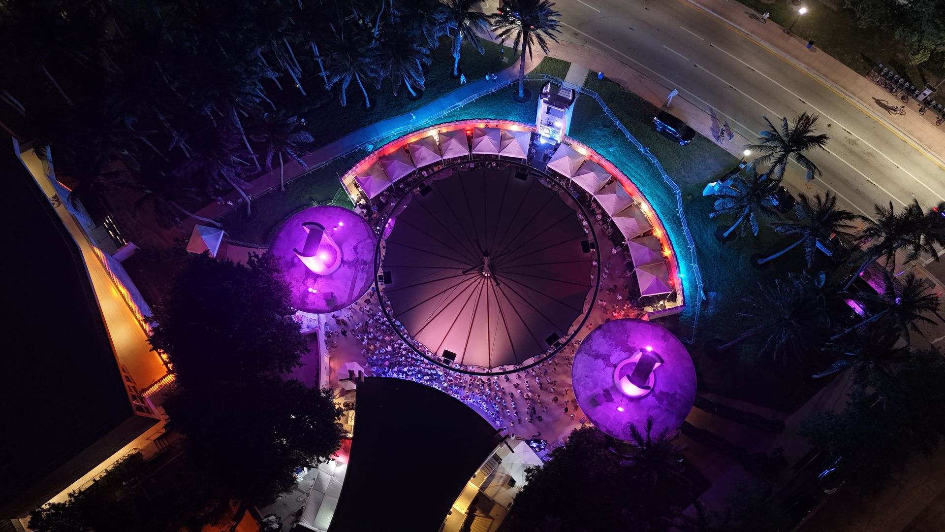 Aerial image of the Miami Beach Bandshell.