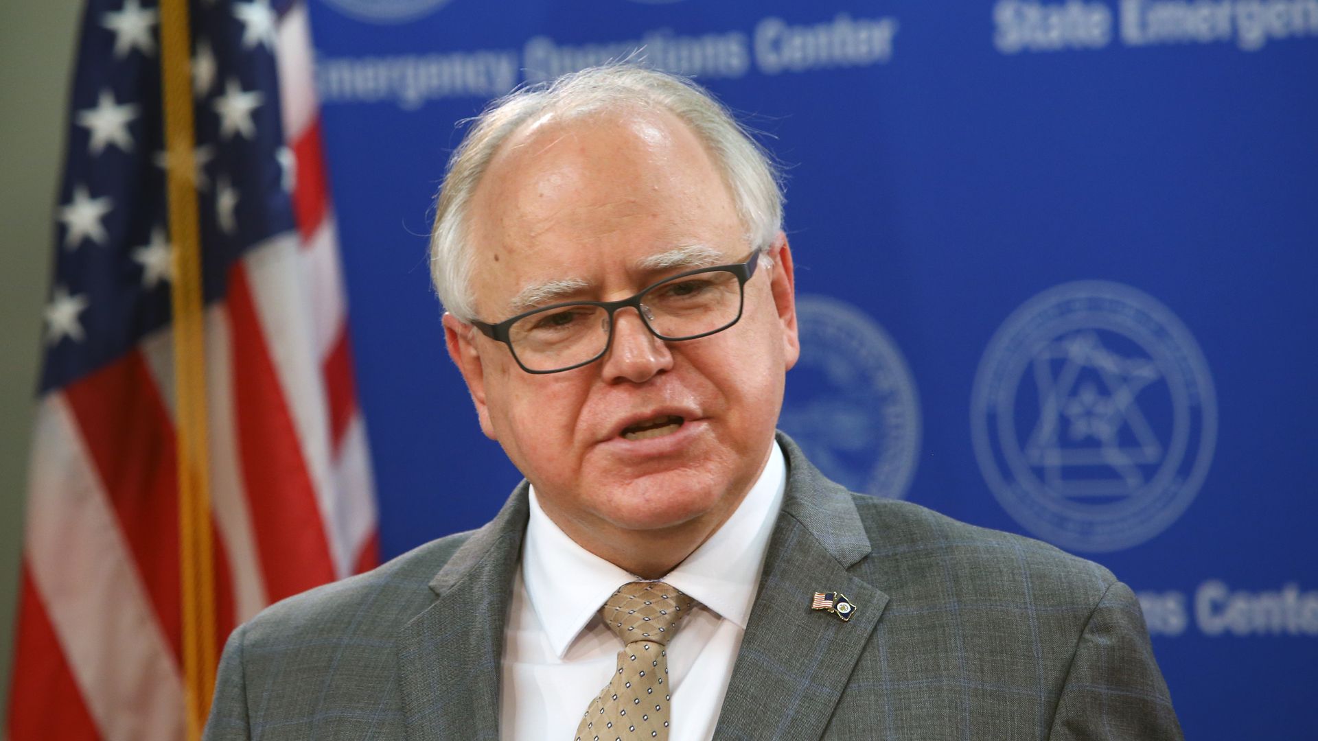 Photo of Tim Walz speaking