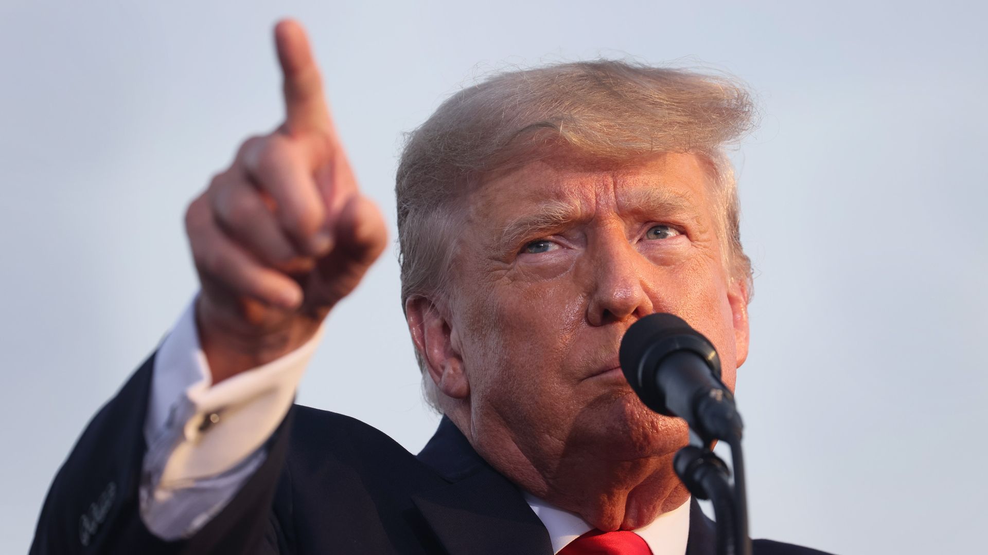 Former US President Donald Trump speaks to supporters during a rally at the Lorain County Fairgrounds on June 26, 2021 in Wellington, Ohio.