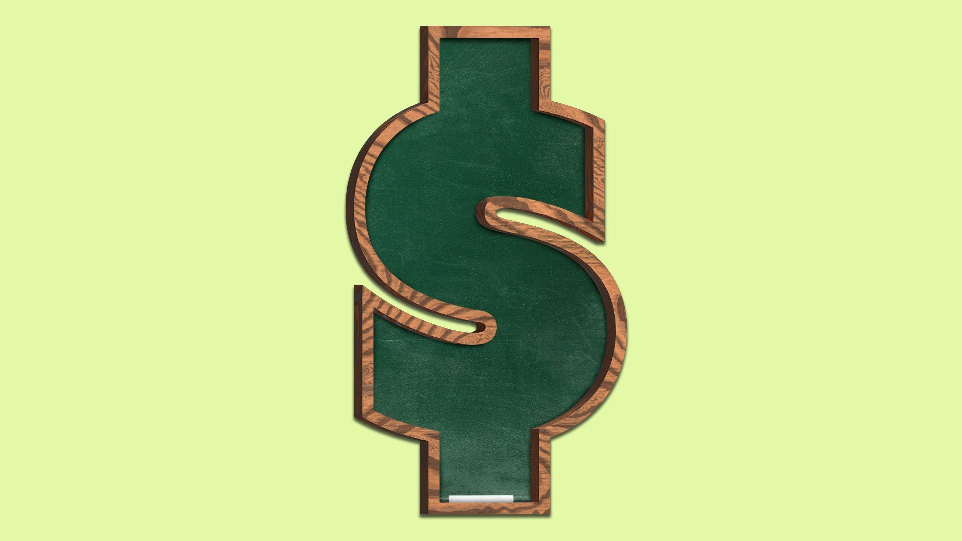Illustration of a chalkboard shaped like a dollar sign