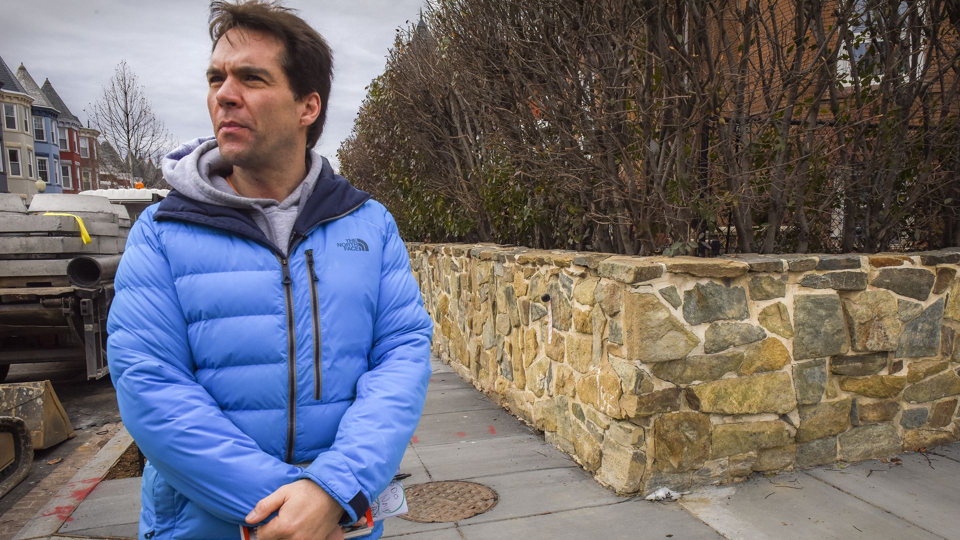  Jack Burkman, the lobbyist who has put a sizable donation to solve the murder of Seth Rich, canvasses the neighborhood of the murder on January, 10, 2017 in Washington, DC. 