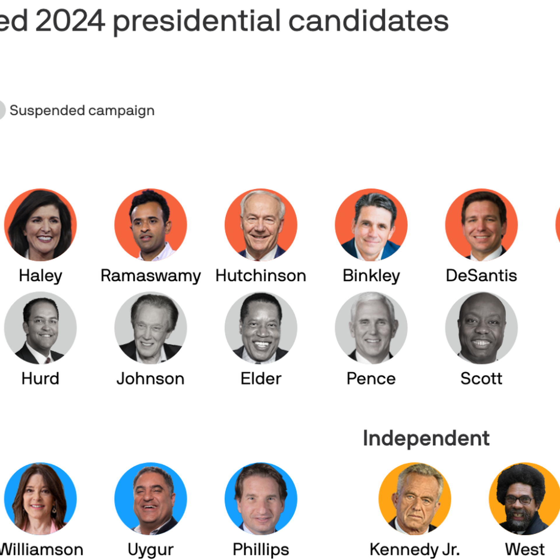 A break down of the candidates running for president in 2024