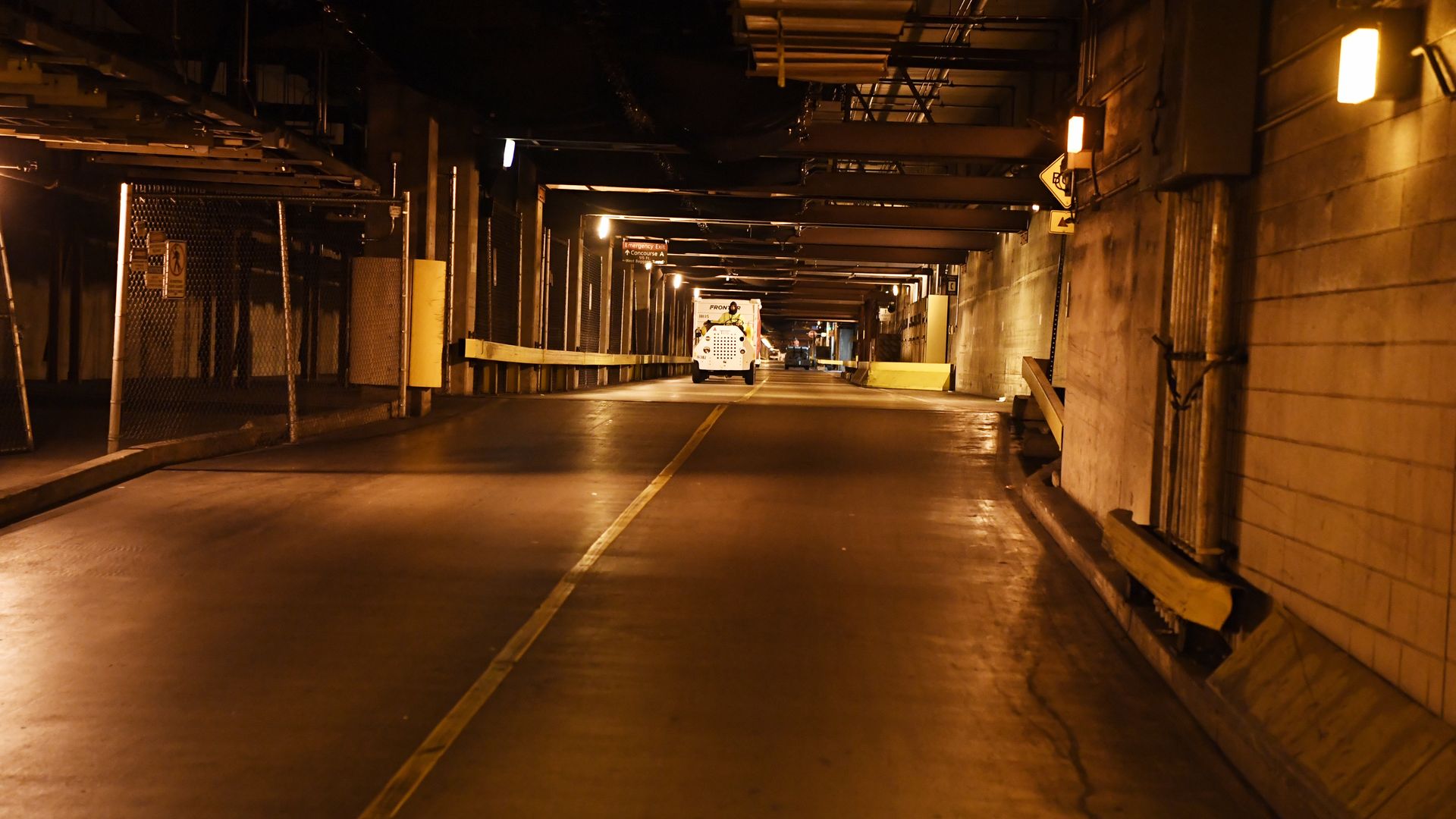 DENVER, CO - October 20: A labyrinth of tunnels underneath Denver International Airport, mostly used for baggage systems October 20, 2016. (Photo by Andy Cross/The Denver Post via Getty Images)