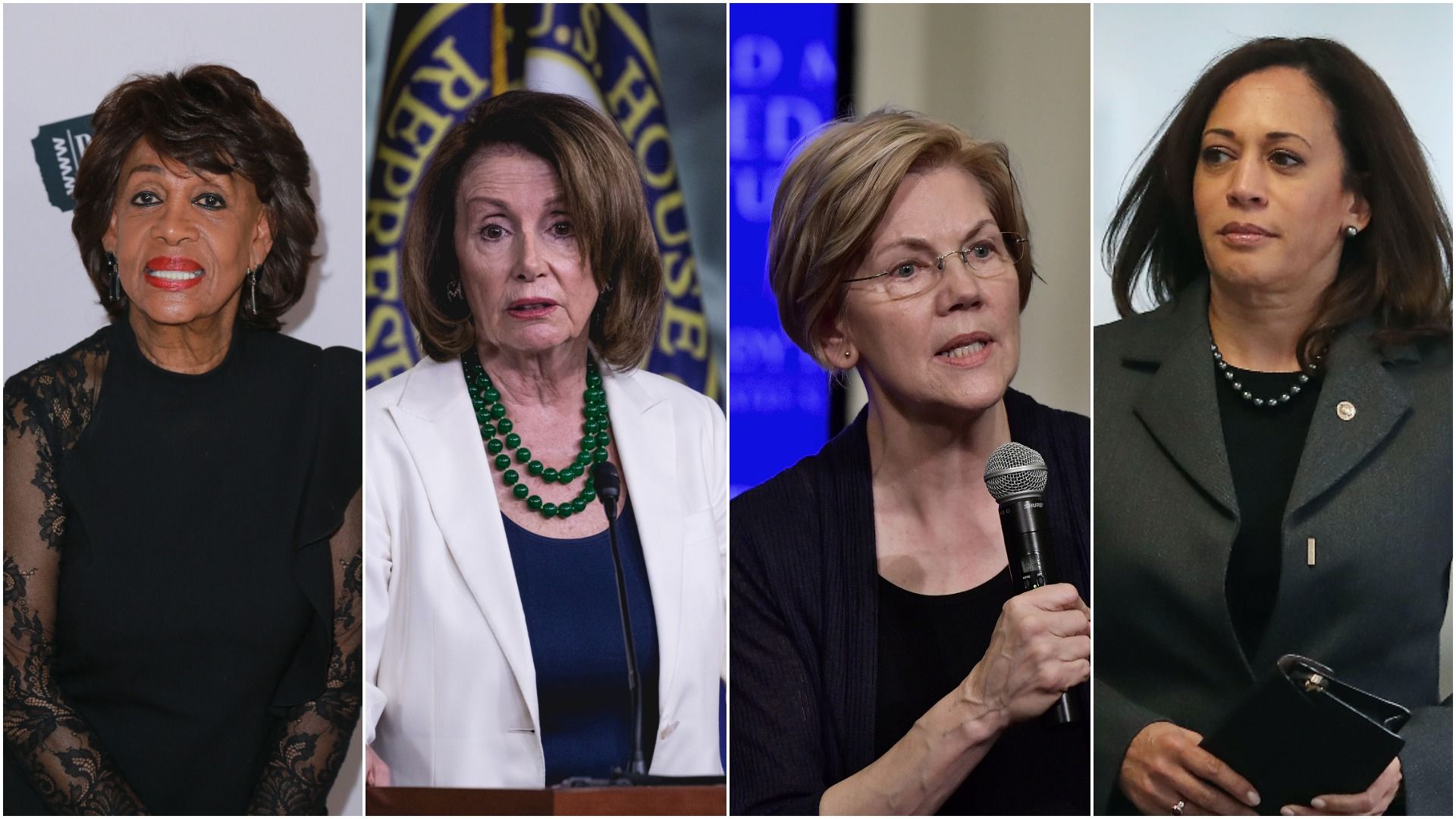 Waters, Pelosi, Warren, Harris