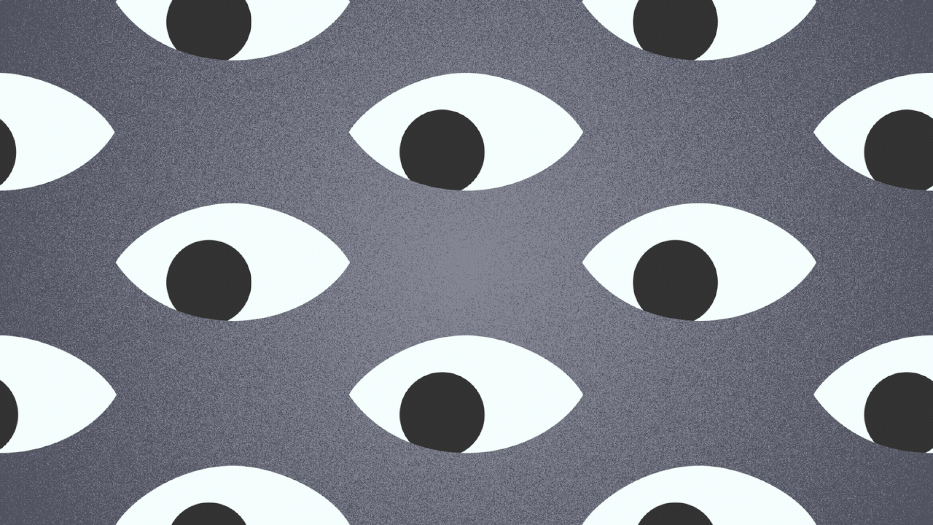 Illustration of a pattern of eyes looking around. 