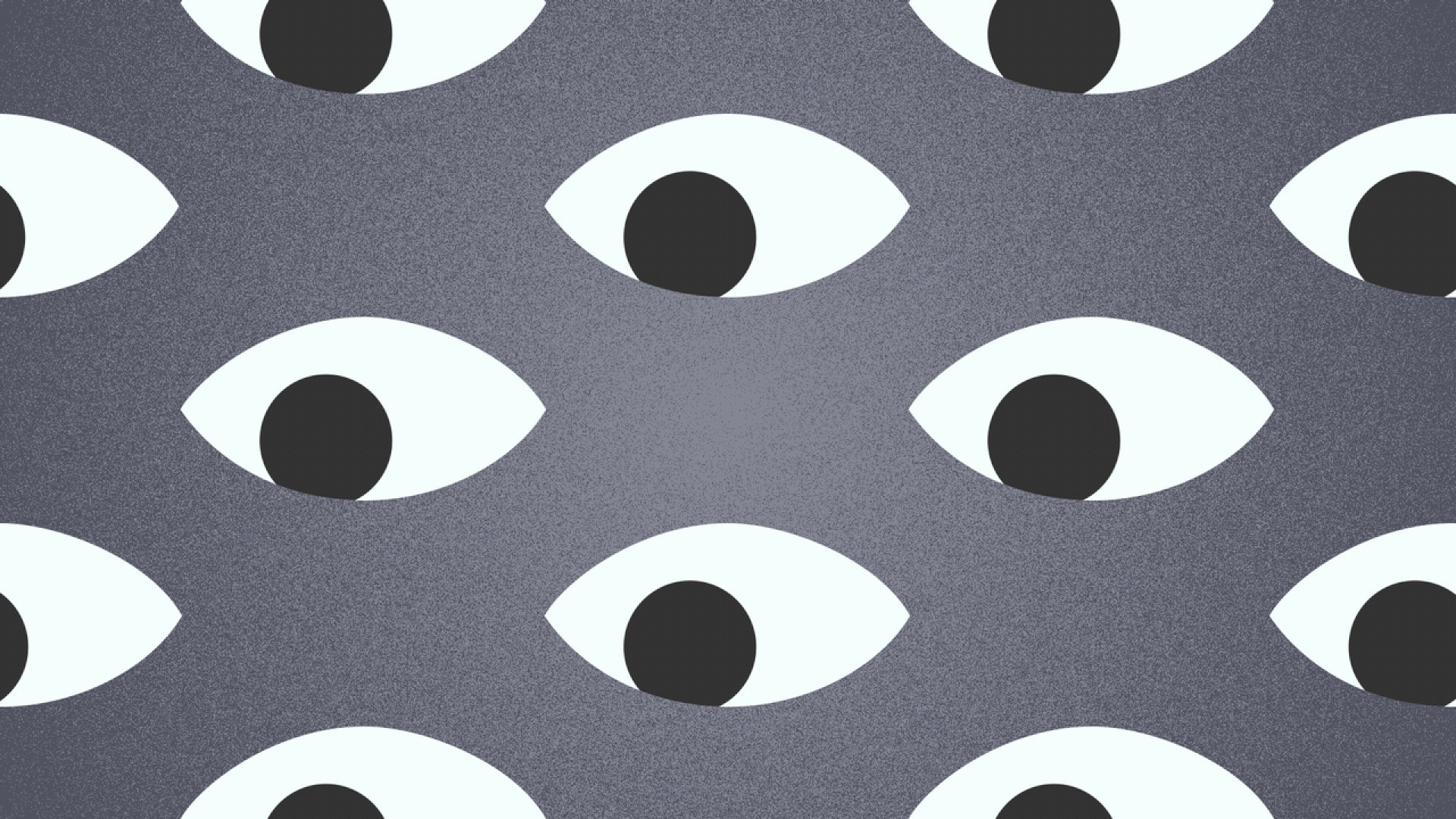 Illustration of a pattern of eyes looking around.