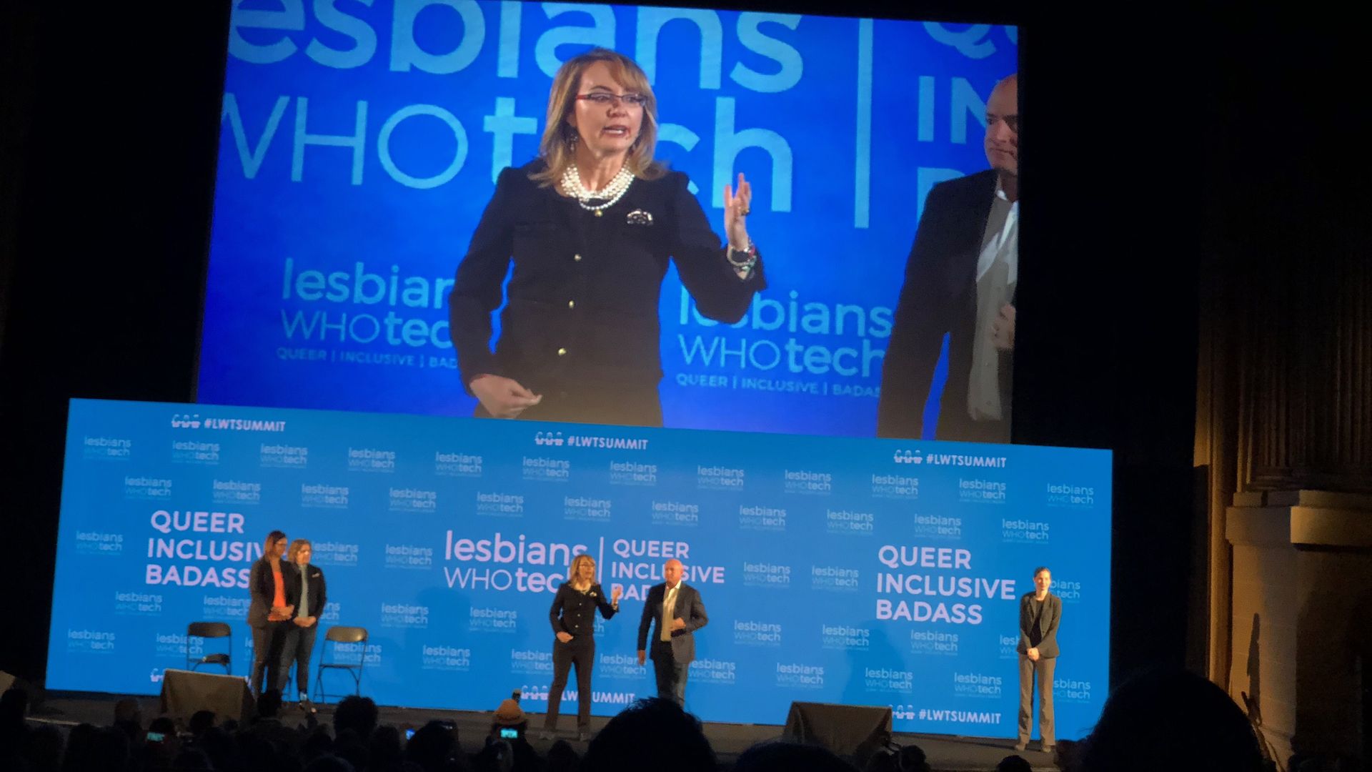 Gabby Giffords speaking at Lesbians Who Tech Summit