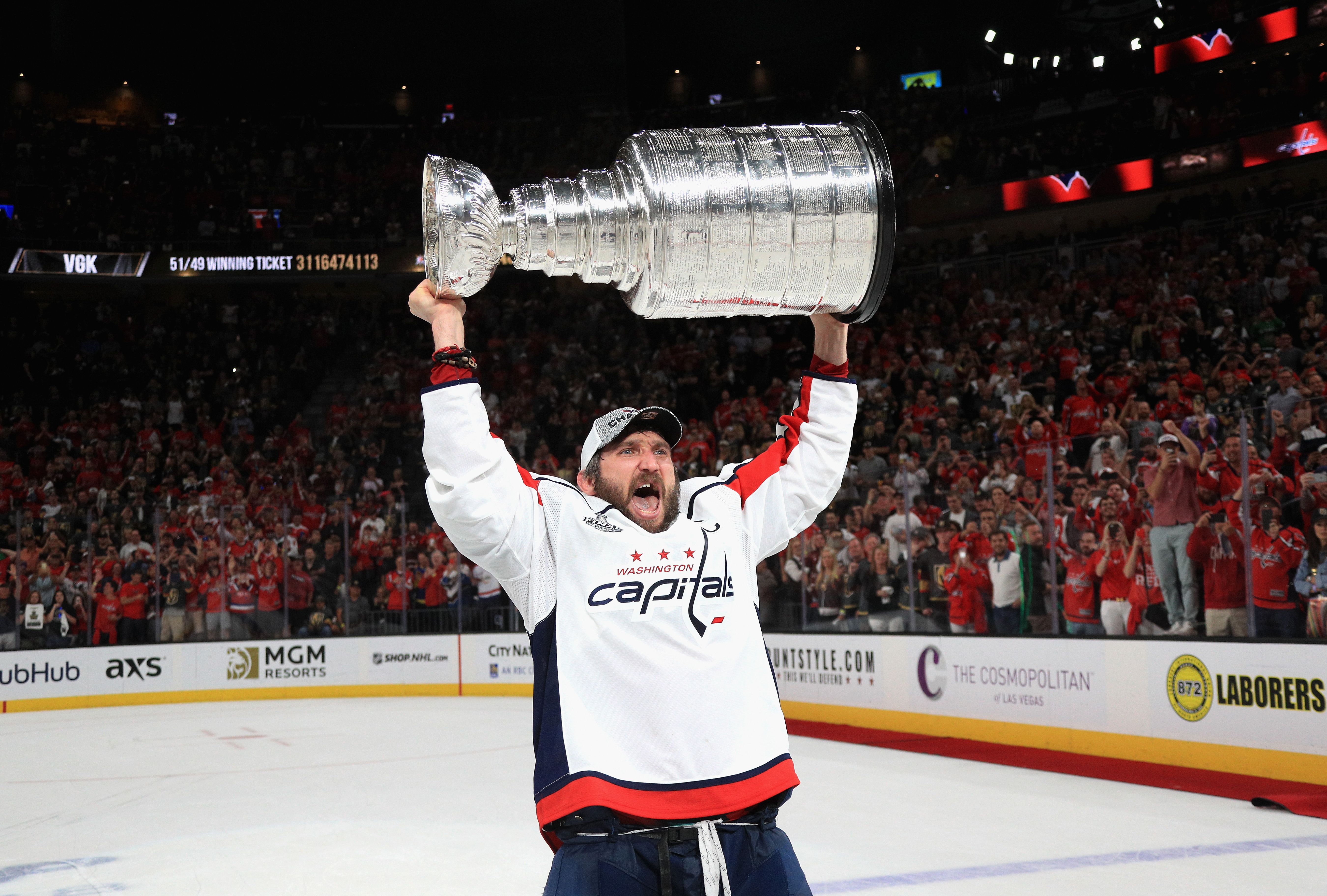 Alex Ovechkin after winning the Stanley Cup