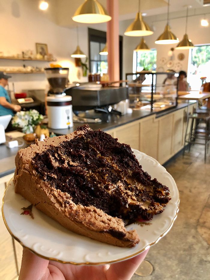 chocolate cake at the batch house