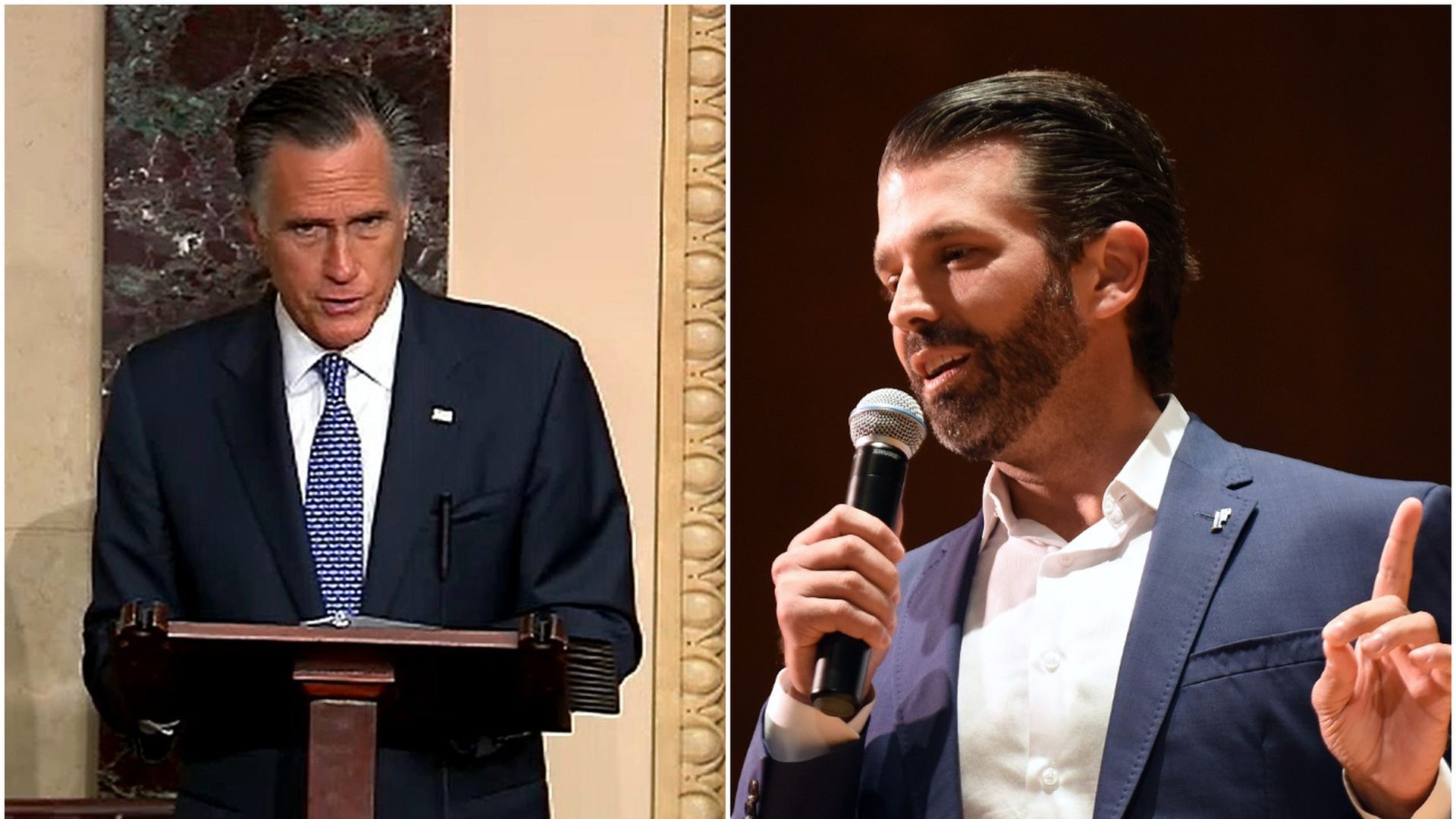 Mitt Romney and Trump Jr.