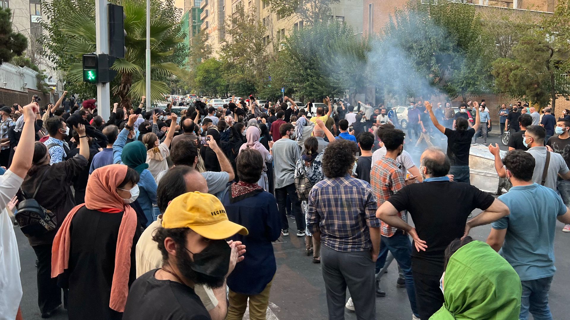 Protesters in Iran rally to demand justice for Mahsa Amini. 