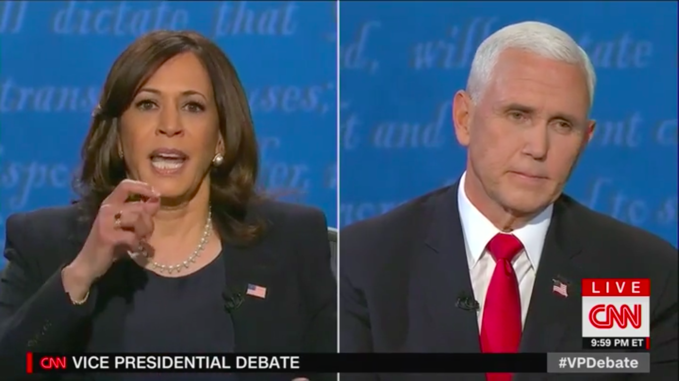 Harris, Pence clash over Trump's comments about military service members