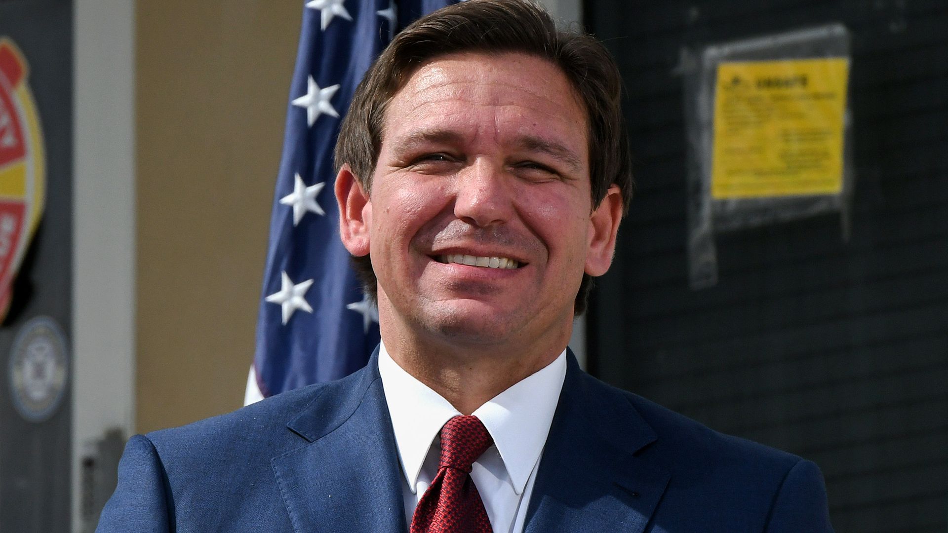 Florida Gov. Ron DeSantis smiles during a press conference