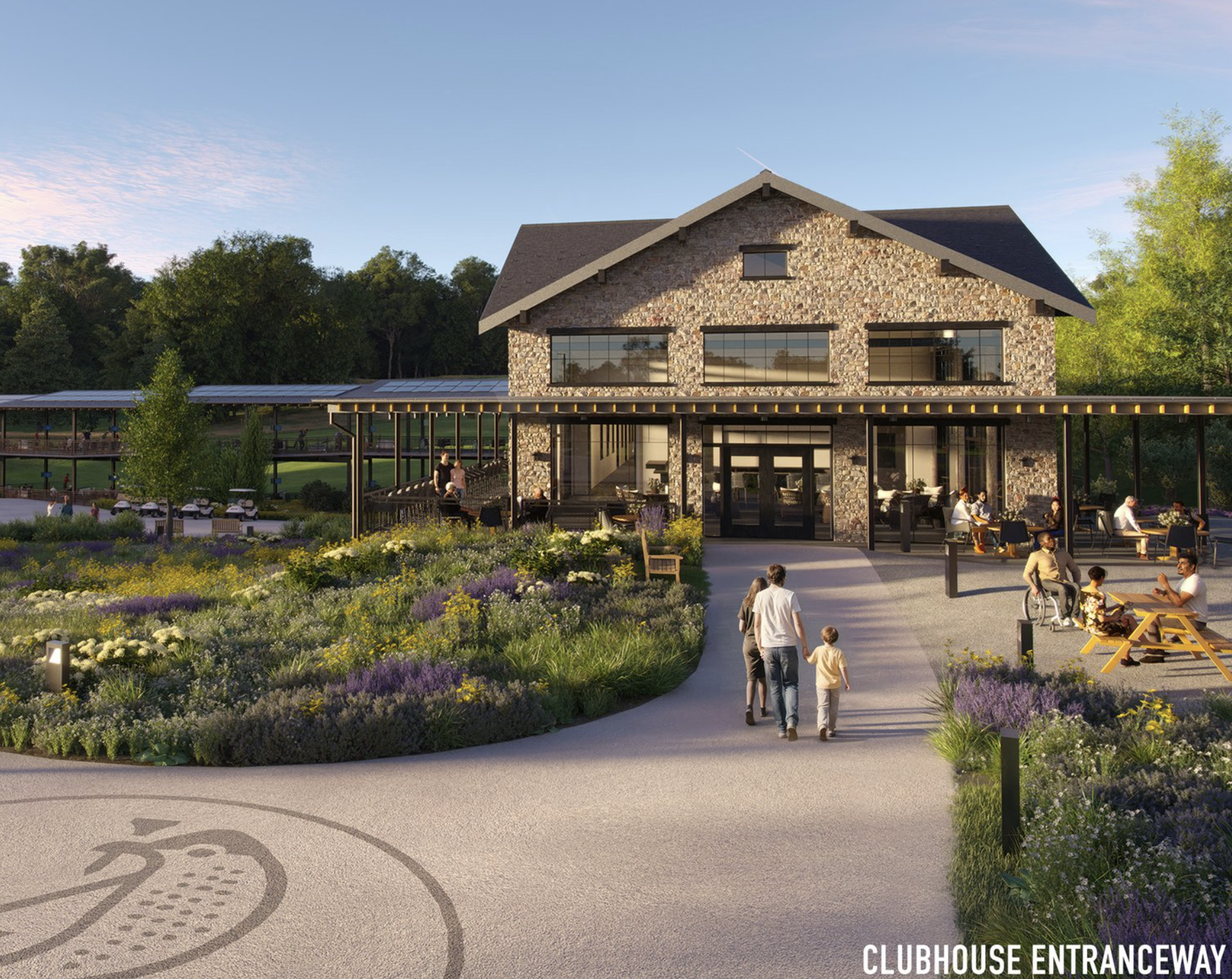 The clubhouse entrance