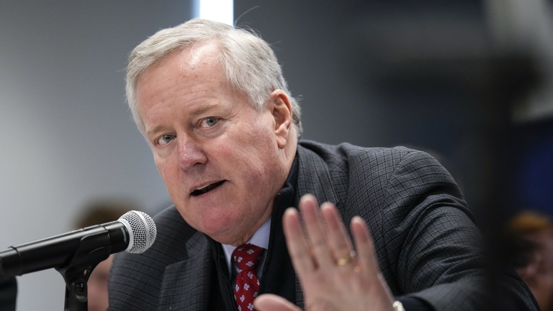 Mark Meadows speaks during a forum titled House Rules and Process Changes for the 118th Congress 