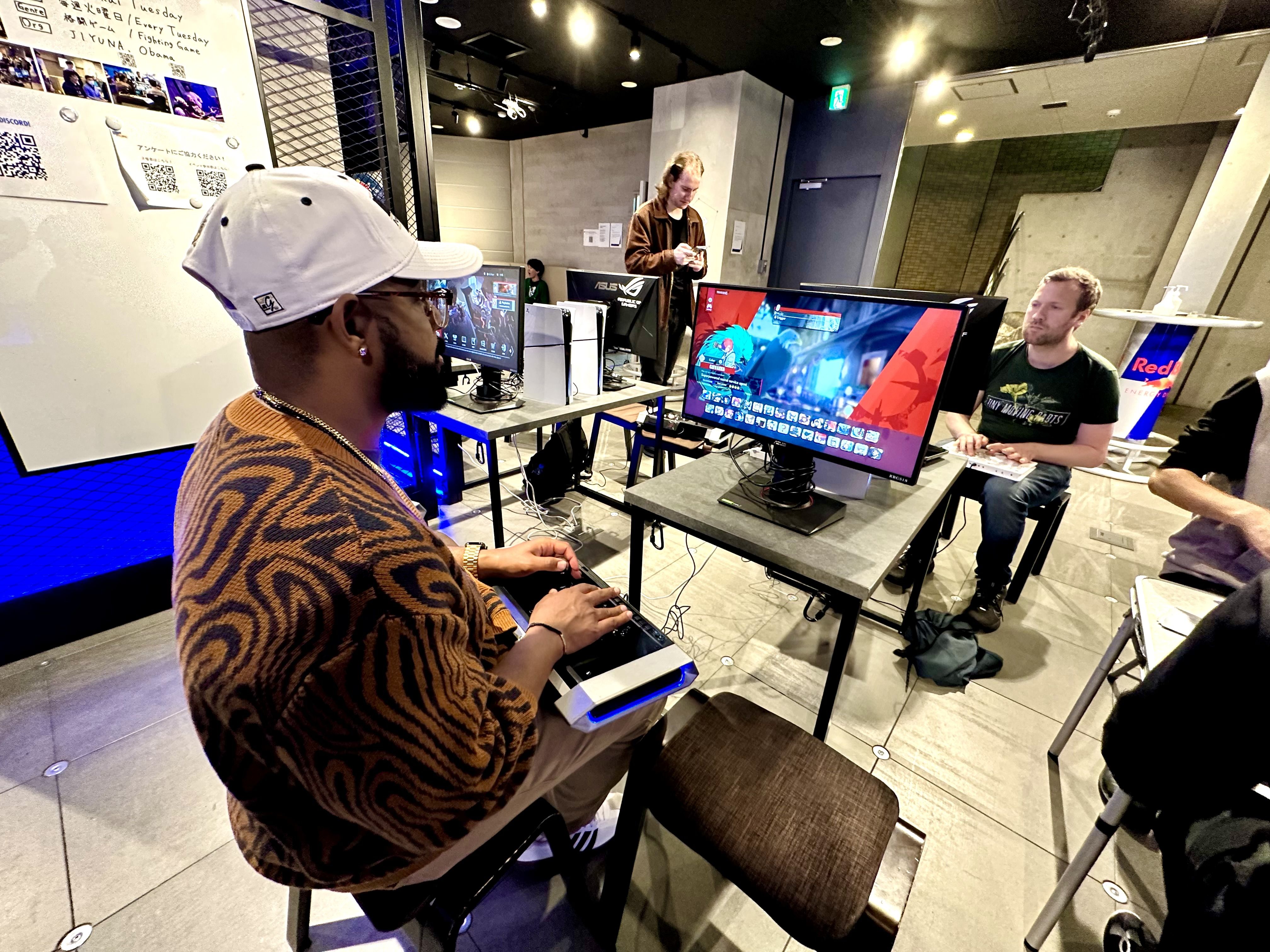 Justin Mack gaming in Japan