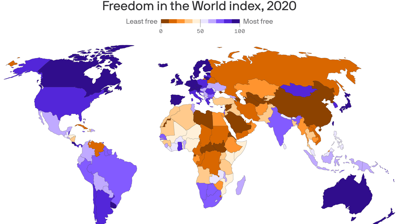 mapped-the-world-s-most-and-least-free-countries