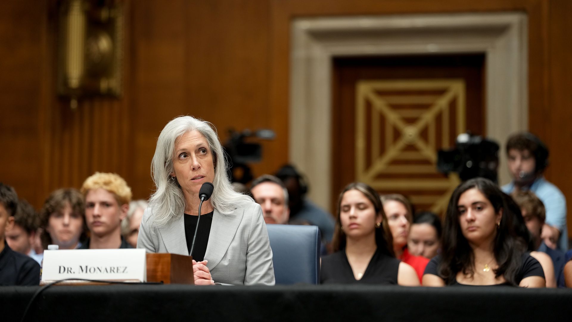 Susan Monarez, director of the US Centers for Disease Control and Prevention (CDC) nominee for US President Donald Trump, during a Senate Health, Education, Labor, and Pensions Committee hearing.