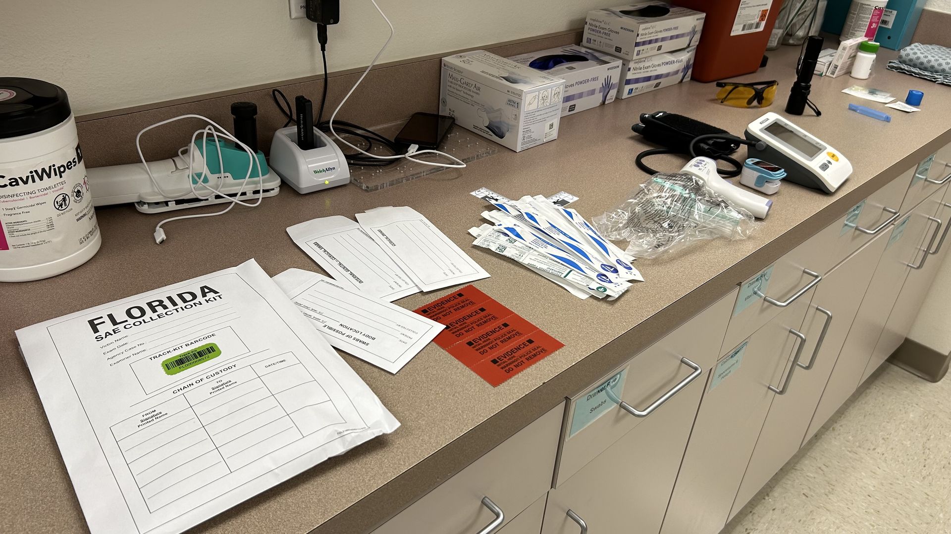 A photo of a rape kit at the Crisis Center of Tampa Bay.