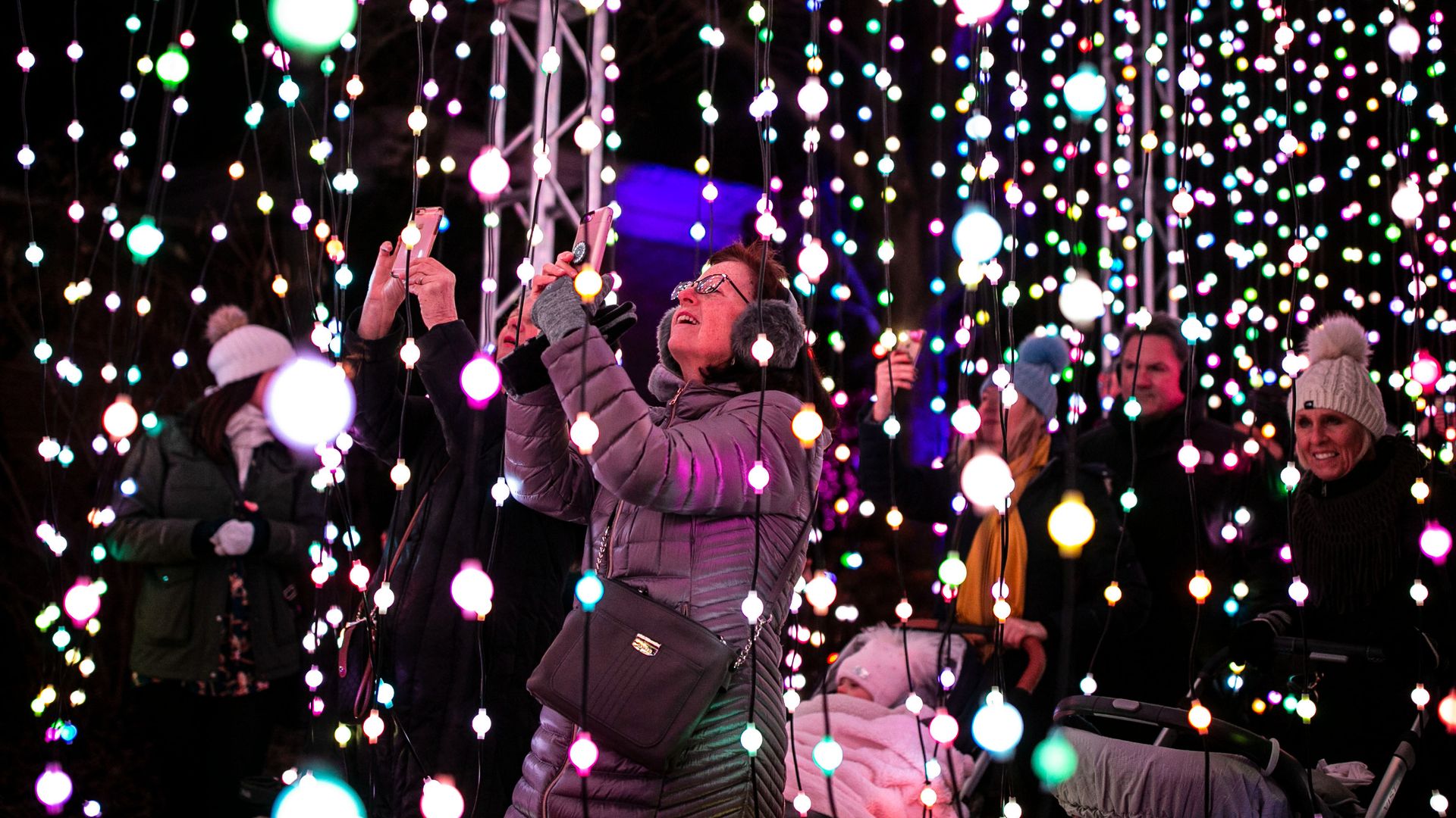 Lightscape exhibit at Chicago Botanic Garden in Glencoe, Illinois