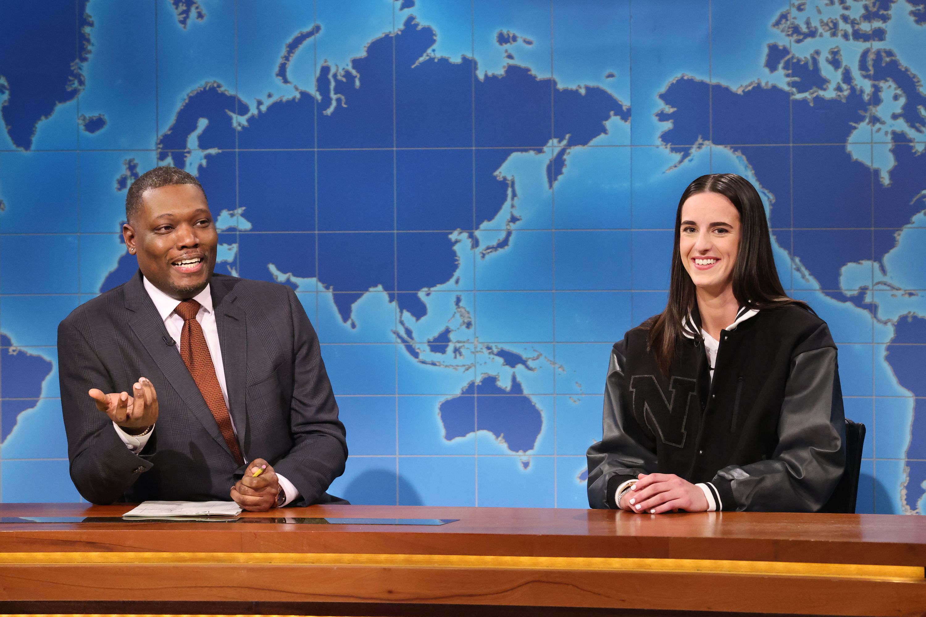 A photo of Caitlin Clark on "Saturday Night Live."