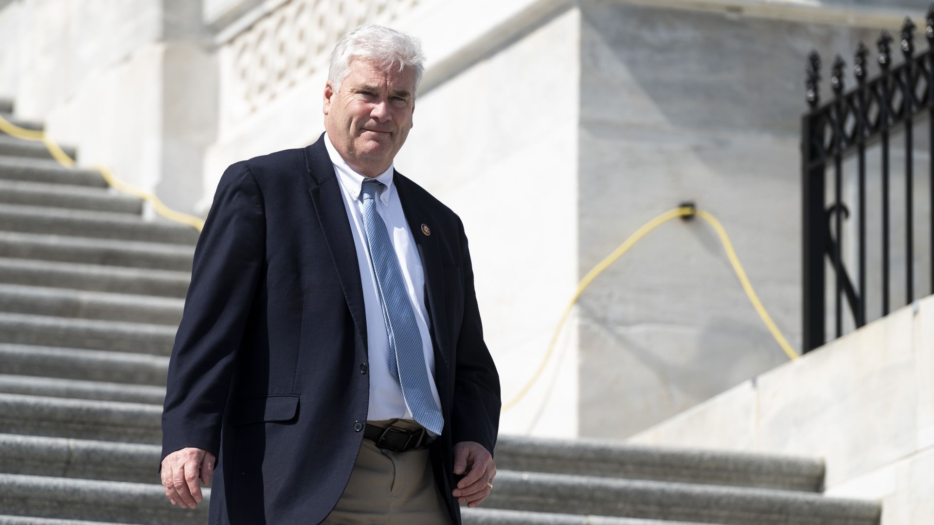  Rep. Tom Emmer, R-Minn., walks down the House steps after a vote