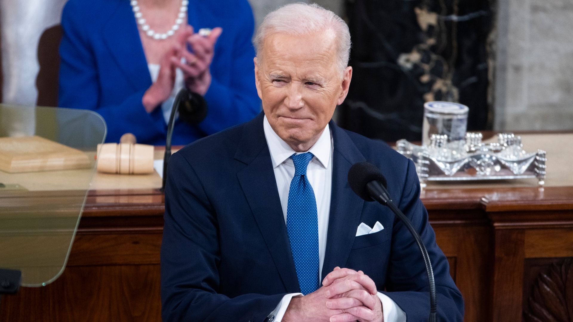 U.S. President Joe Biden during a State of the Union address at the U.S. Capitol in Washington, D.C., on Tuesday, March 1, 2022.