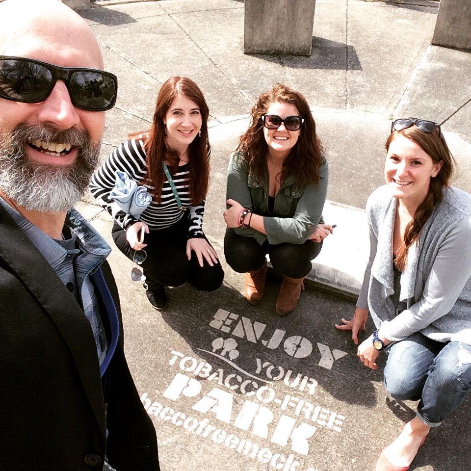 Selfie of four people