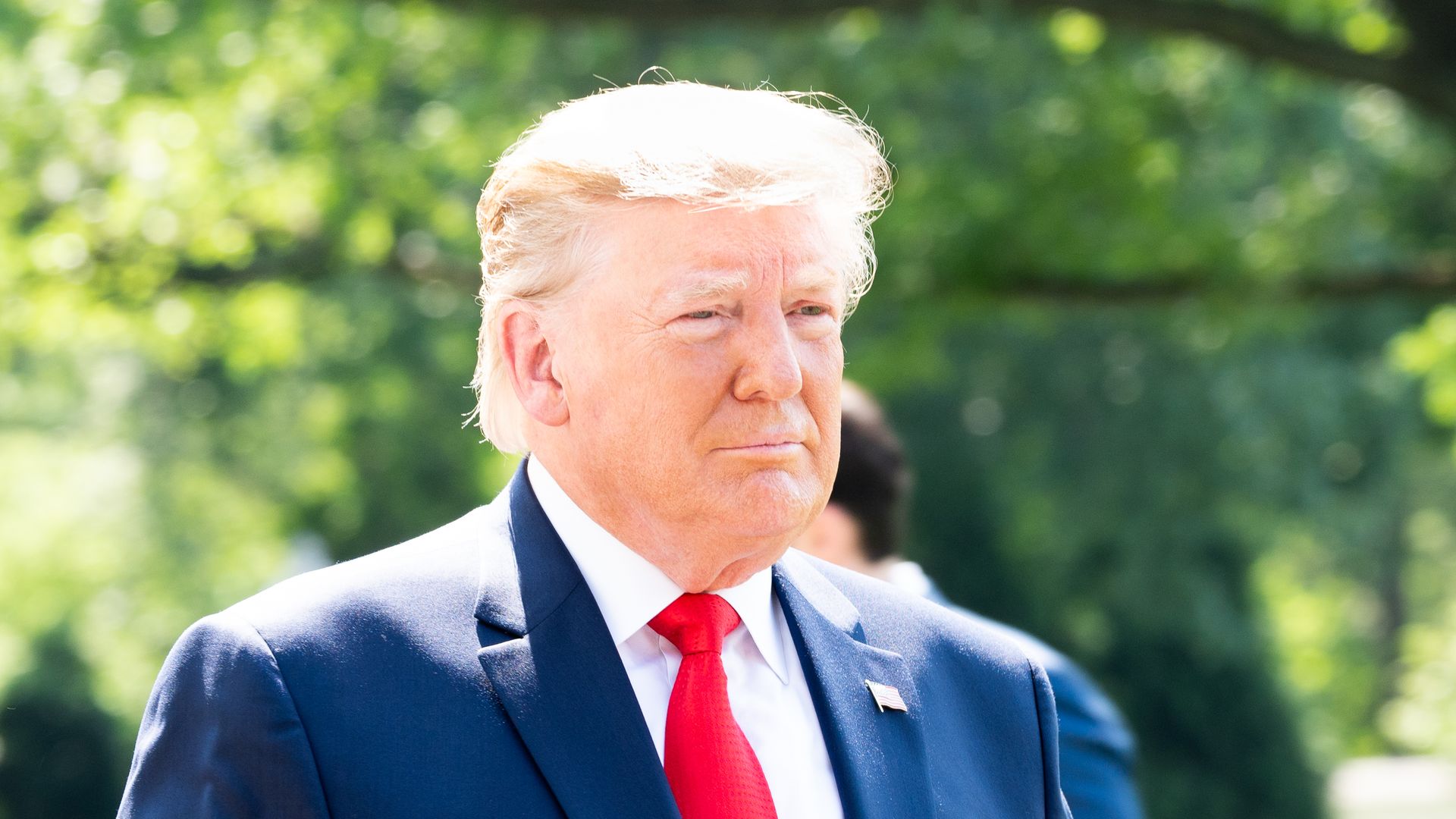 Donald Trump on the south lawn of the White House
