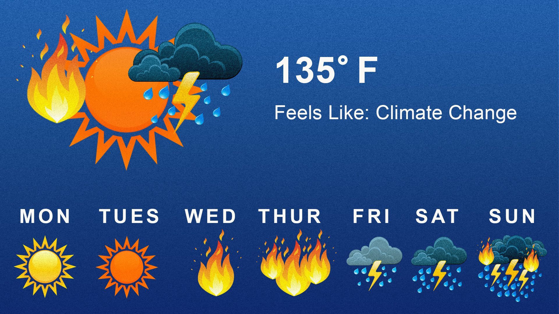 Illustration of an extreme weather forecast.