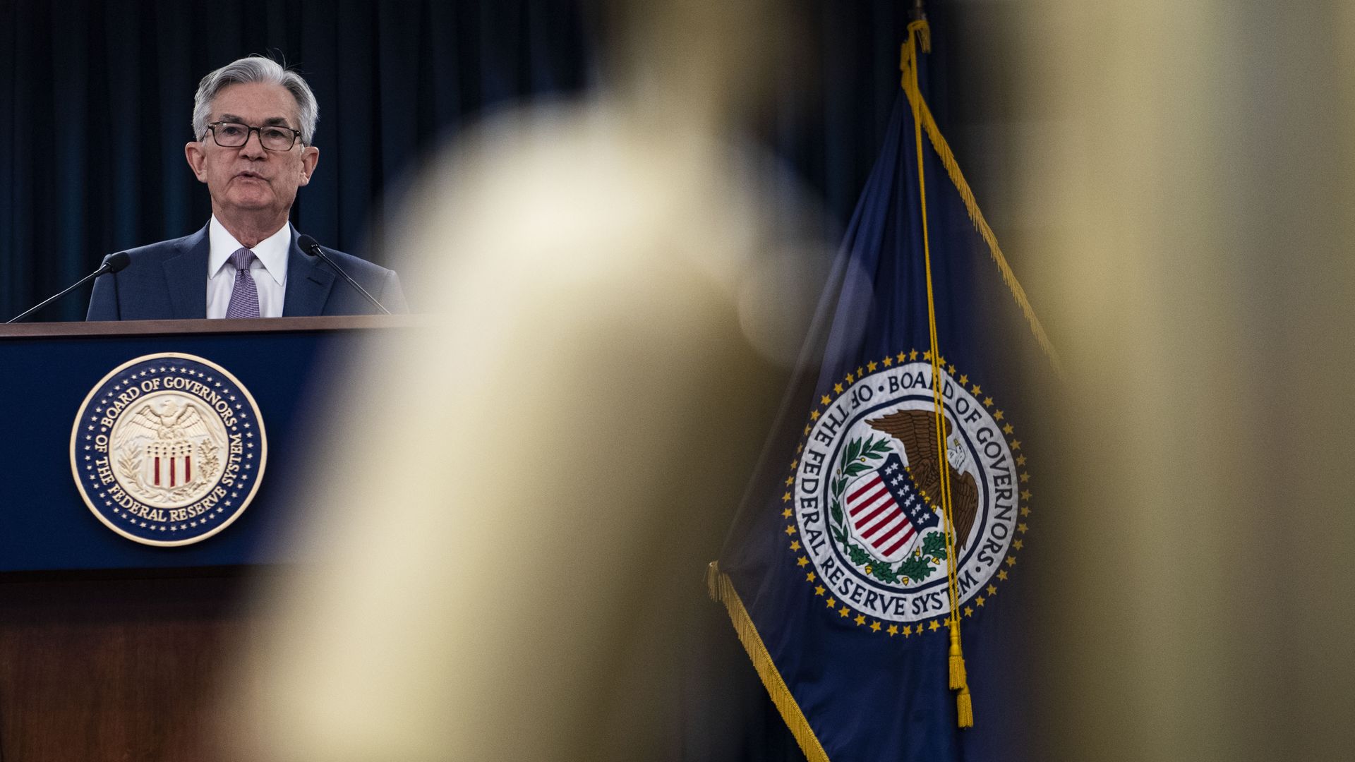 US Federal Reserve Chairman Jerome Powell gives a press briefing after the surprise announcement the FED will cut interest rates on March 3, 2020