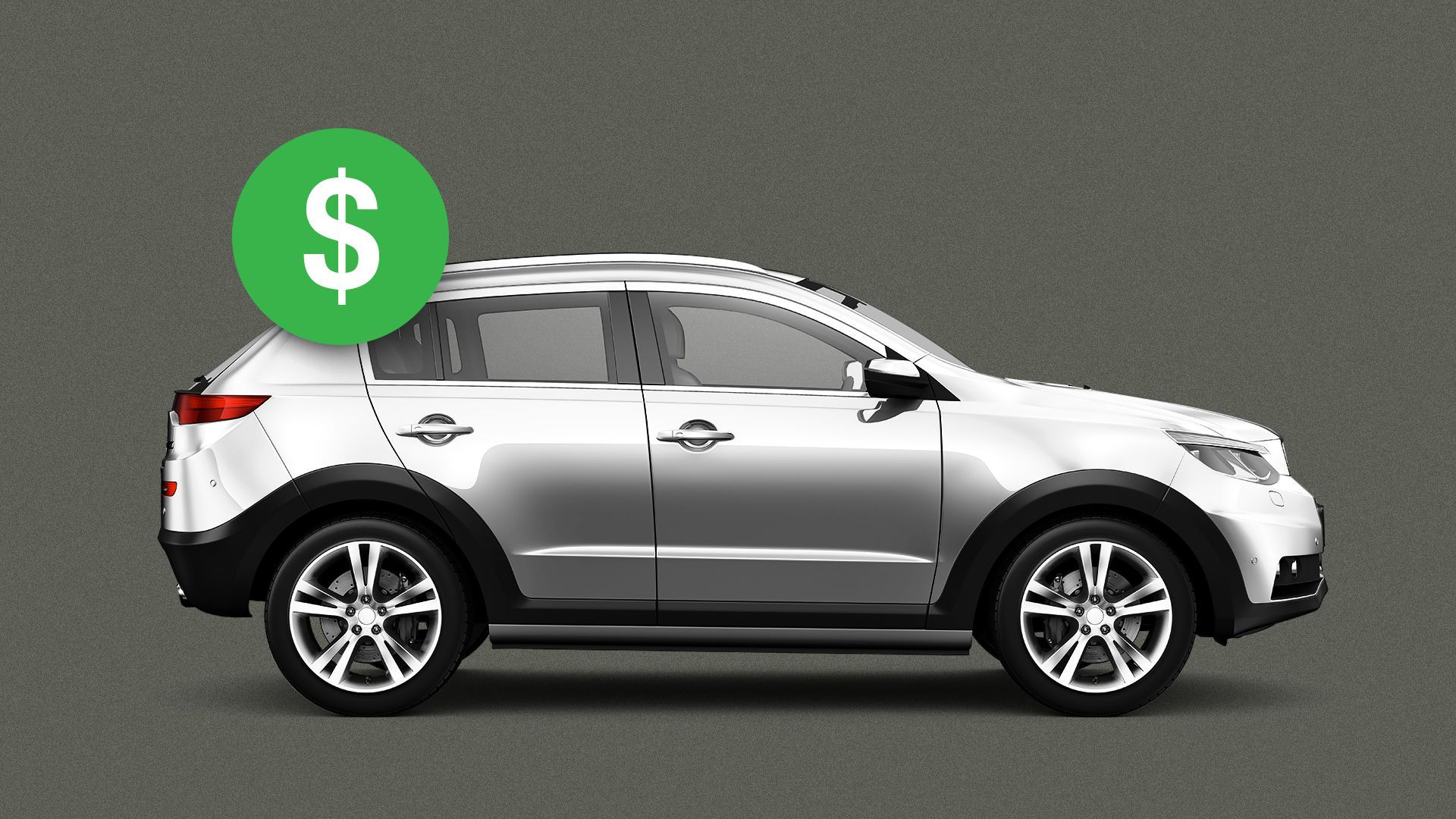 Illustration of a car with a "$" notification as if it was an app.