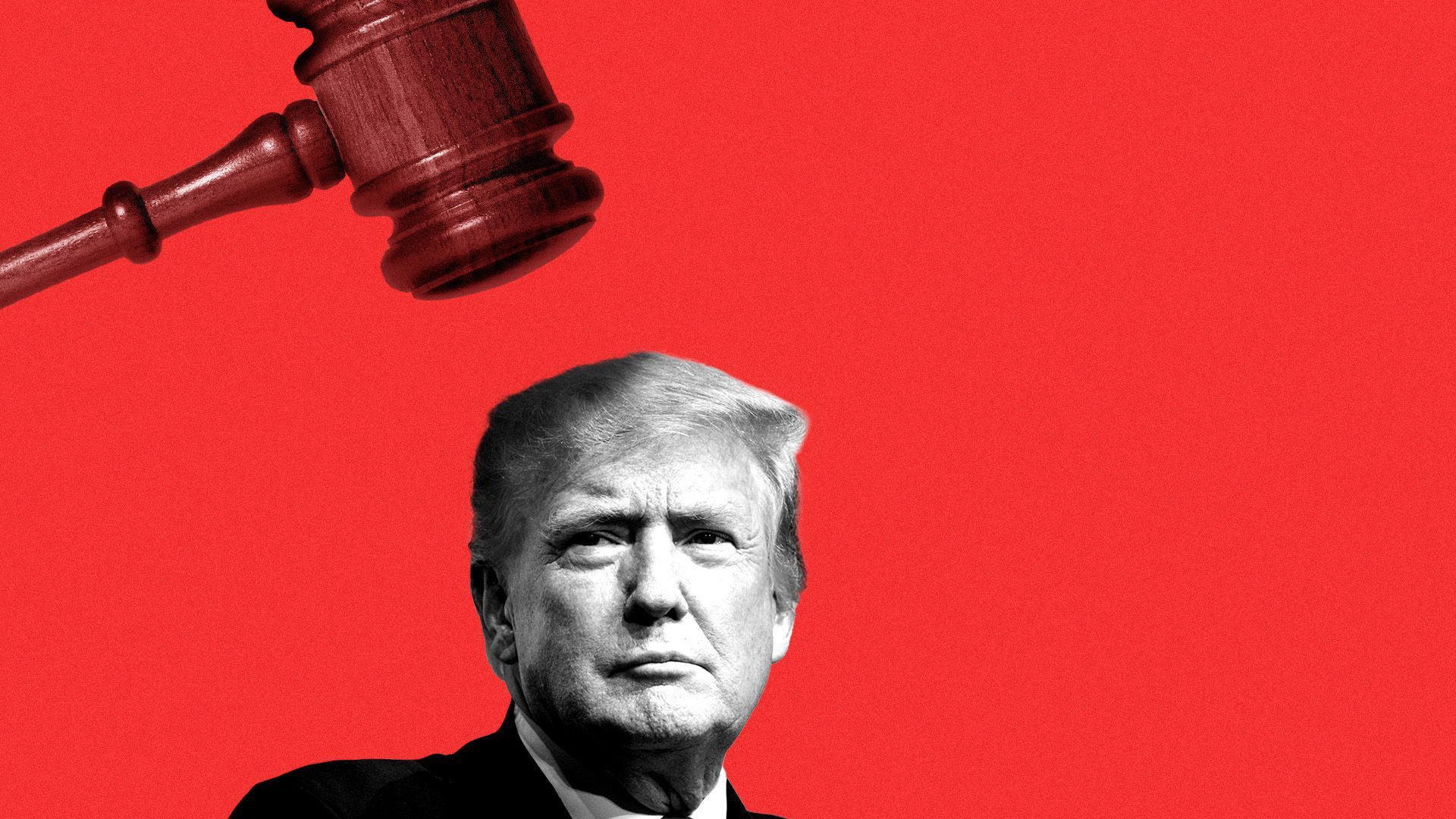 illustration of Trump with gavel above his head
