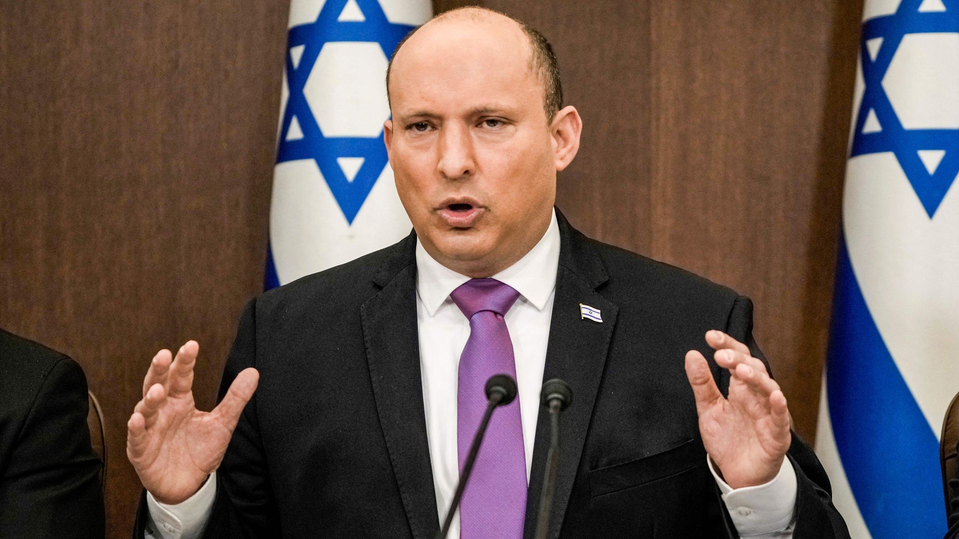 Israeli Prime Minister Naftali Bennett speaks at a cabinet meeting in February.