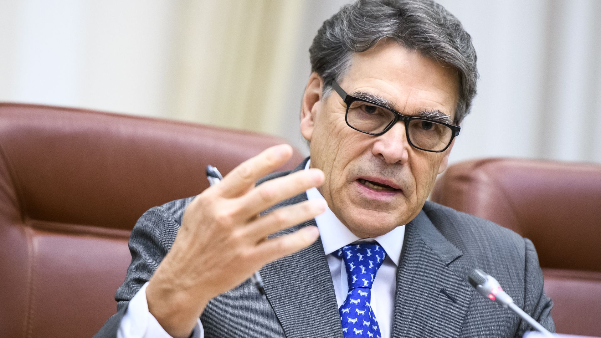 close up of Energy secretary rick perry at a desk
