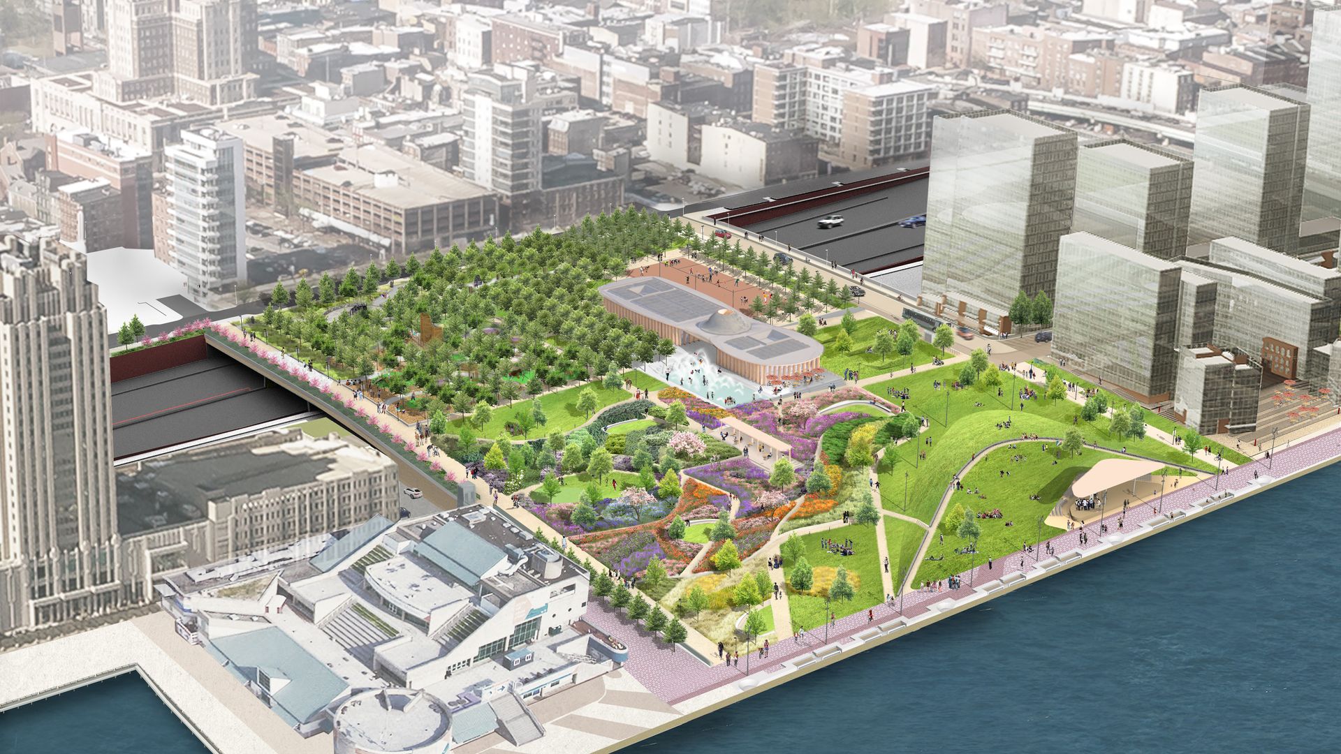 Rendering of Park at Penn's Landing.