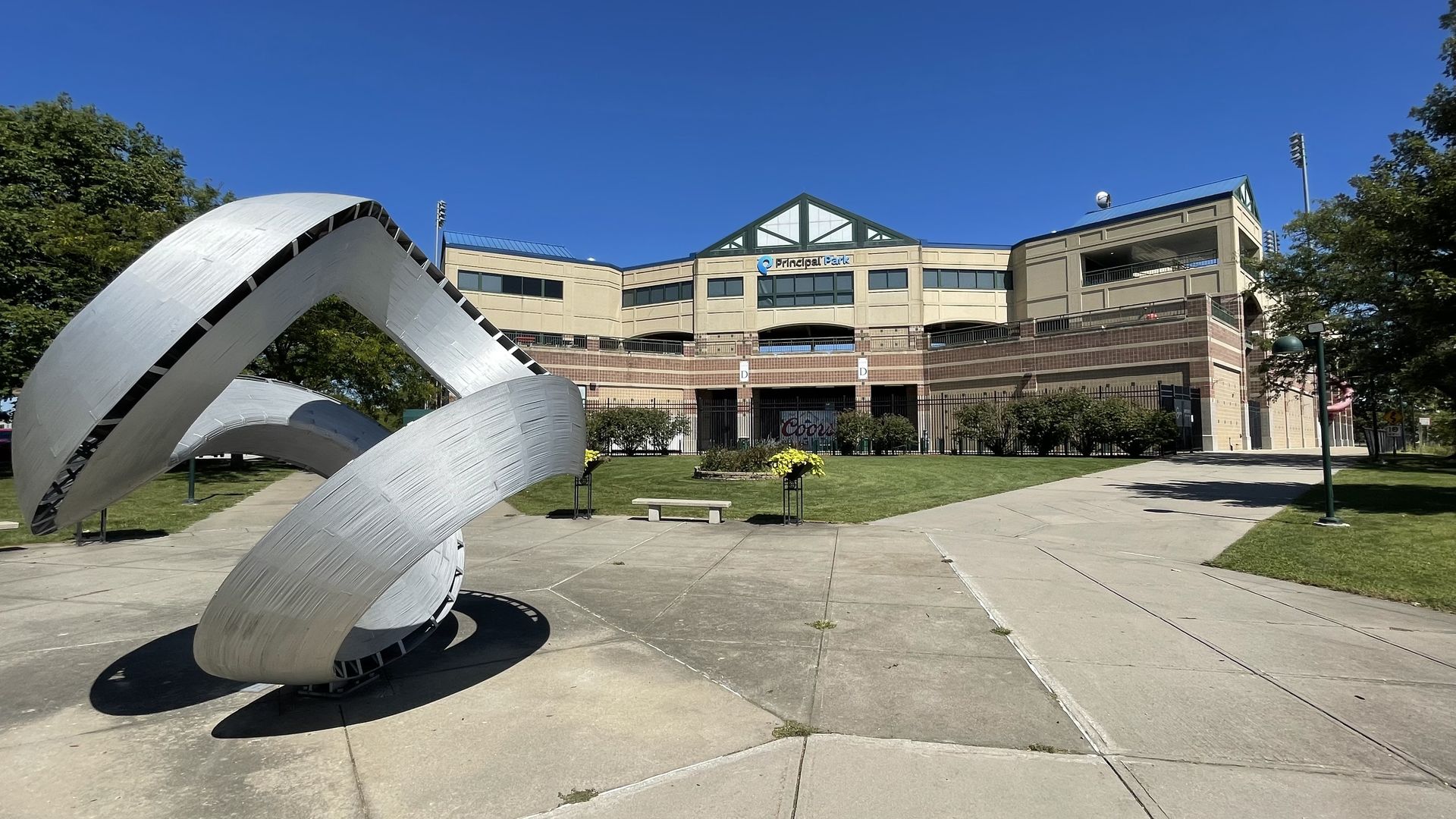 A photo of Principal Park in Des Moines.