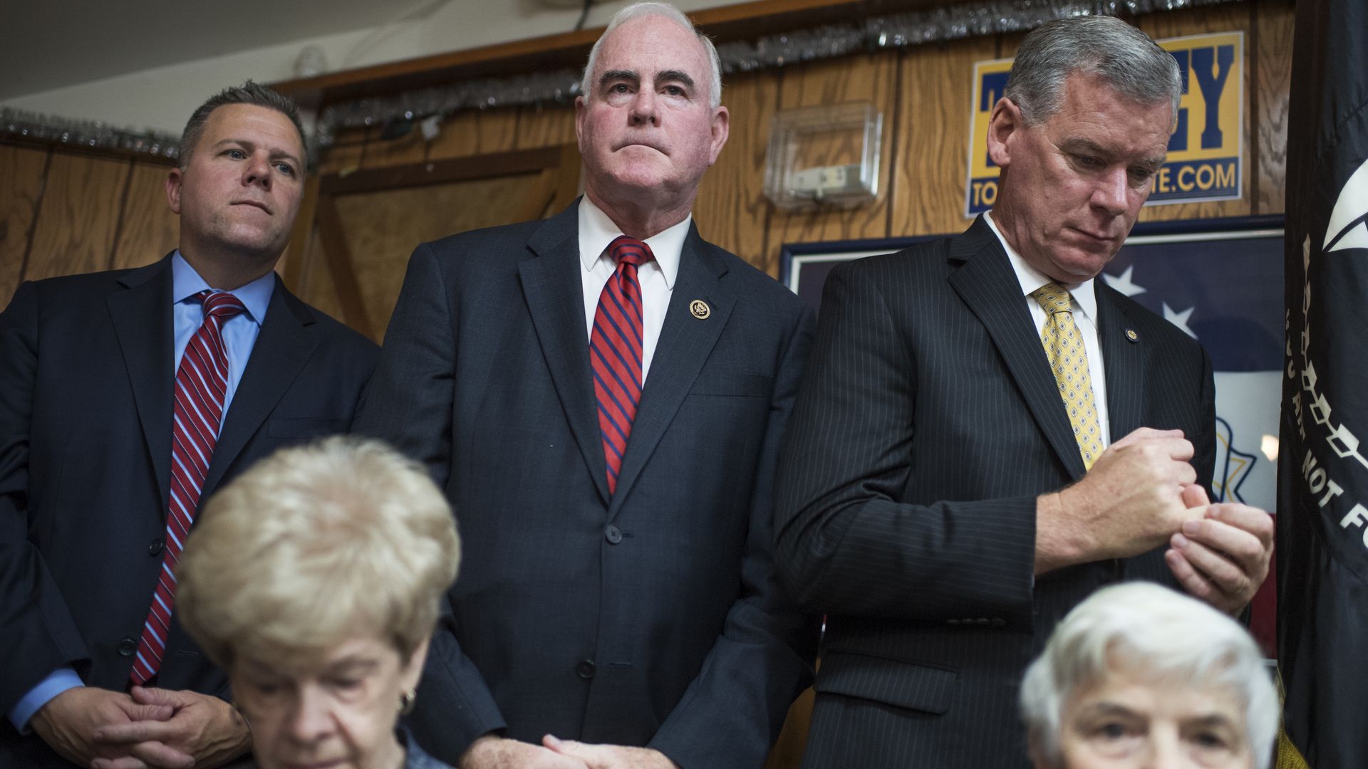 Sen. Patrick Meehan, R-Pa., center, attends a campaign event.